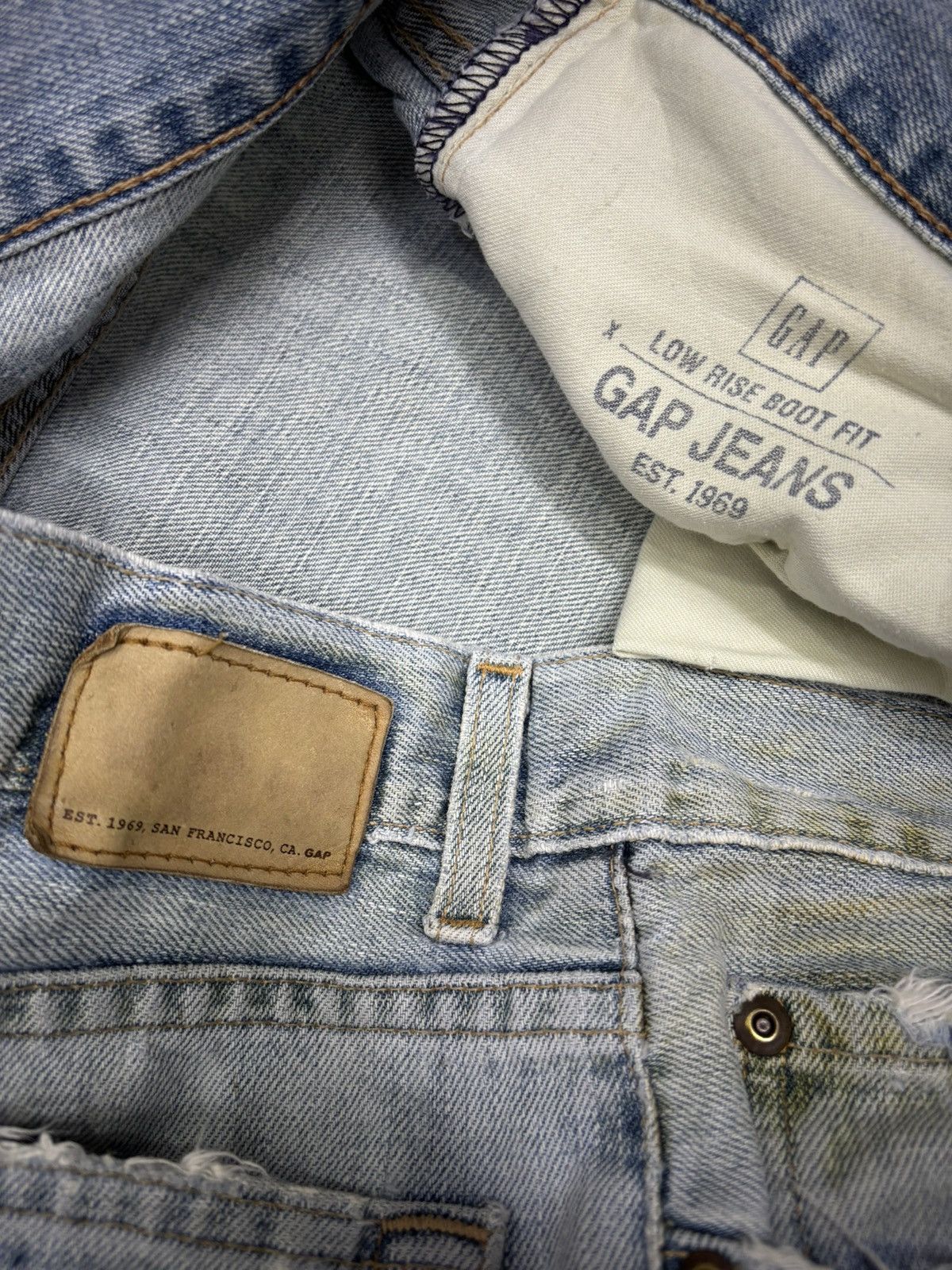 If Six Was Nine FLARE JEANS BAGGY RUSTY GAP BLUE WASH DENIM JEANS Size US 37 - 13 Thumbnail