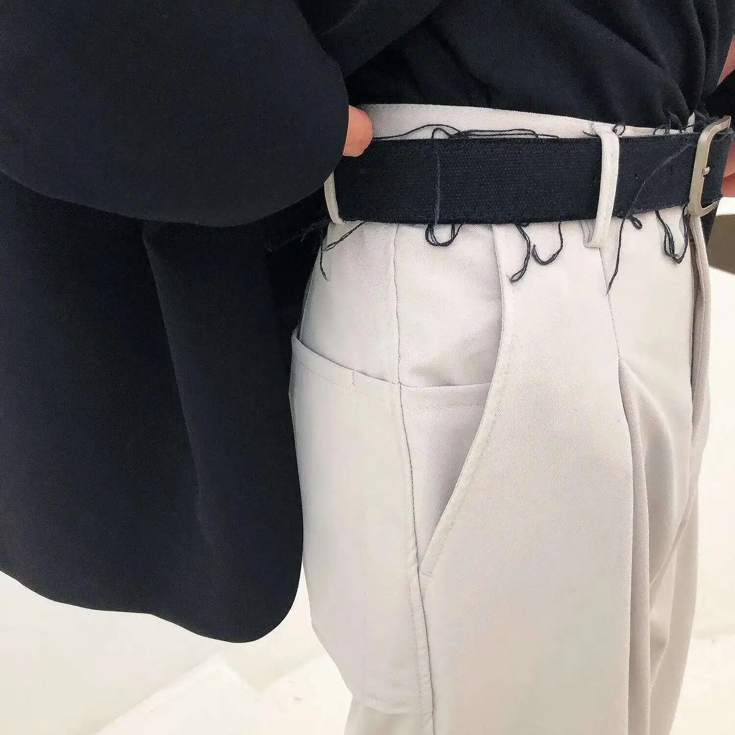 Japanese Brand Minimalistic Asian Style Casual Pants Beige Size US 30 / EU 46 - 4 Thumbnail