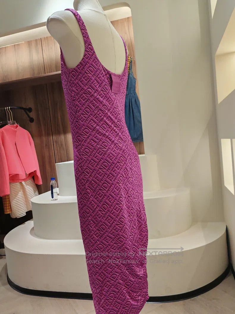 Fendi Fendi Letter full-print logo long dress Size S / US 4 / IT 40 - 2 Thumbnail