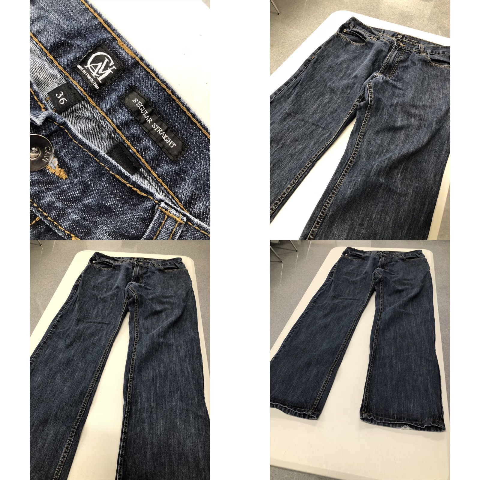 Vintage CAVI Jeans - Regular Straight Blue Denim - Men 35x30 Embroidered Design Jeans Mens Straight 35 Inseam 30 Size US 35 - 8 Thumbnail