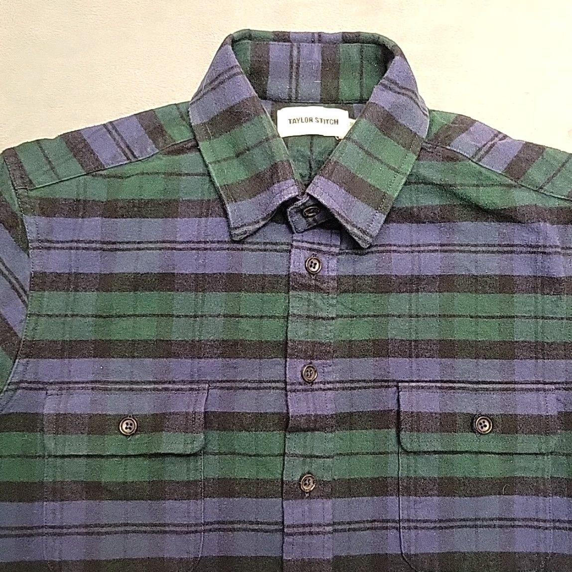 Taylor Stitch Taylor Stitch Shirt Men XS Blue Green 100% Organic Cotton Flannel Casual Classic Plaid Button-Up Collared Multicolor Pocketed Size US M / EU 48-50 / 2 - 2 Thumbnail