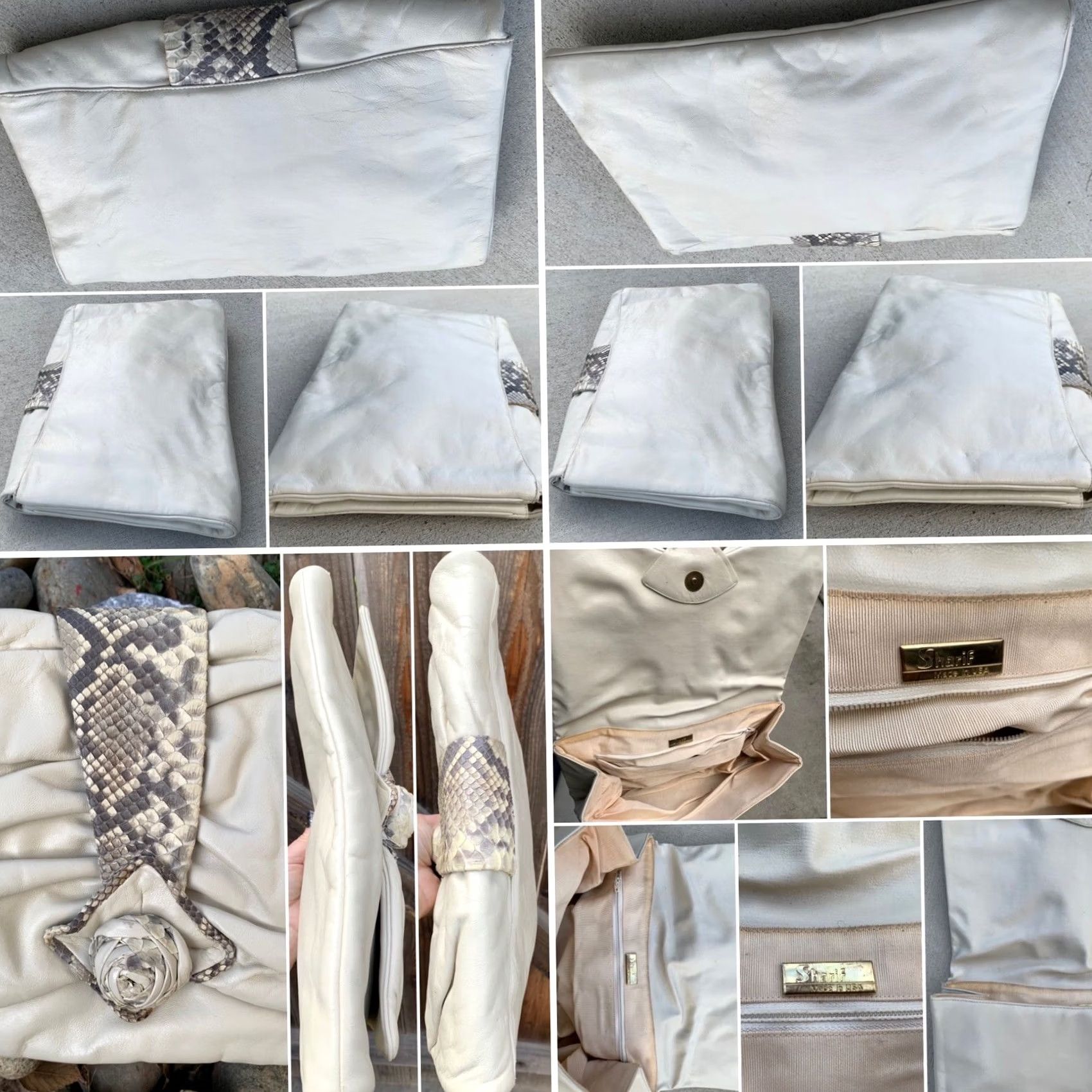 Vintage VINTAGE Sharif Leather Clutch Bag with Snakeskin Accent 80s 1980s Womens Size ONE SIZE - 7 Thumbnail