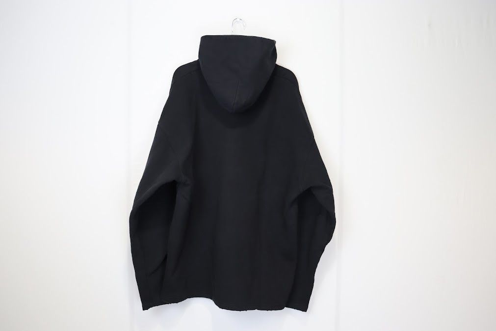 Balenciaga o1rshd Free Medium Molleton No Rib Hoodie in Black/White Size US M / EU 48-50 / 2 - 10 Thumbnail