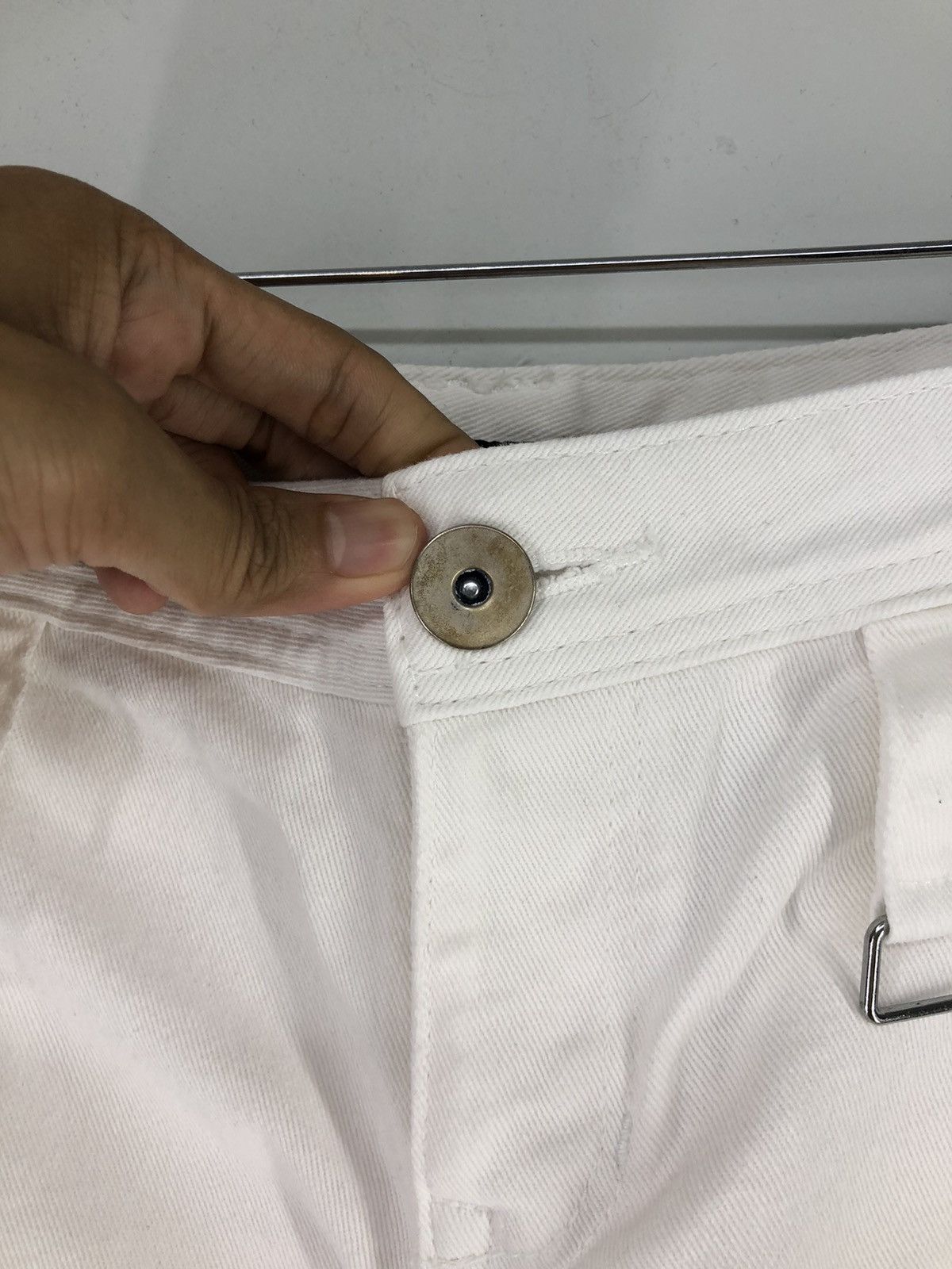 Japanese Brand Japanese Brand Glad News Distressed Flare White Jeans Size US 33 - 7 Thumbnail