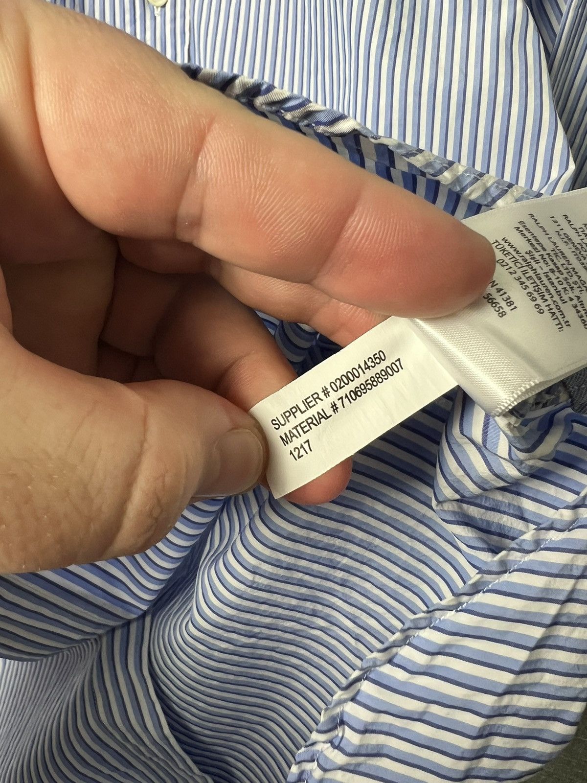 Polo Ralph Lauren Polo Ralph Lauren Slim Fit Crinkle Finish Striped Shirt Size US M / EU 48-50 / 2 - 9 Thumbnail