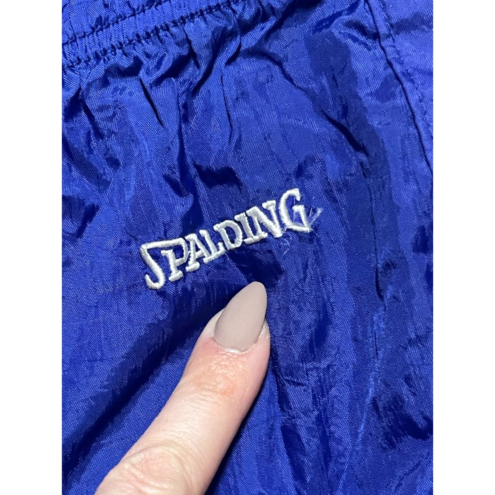Spalding Spalding ACTIVEWEAR Pants Womens Medium Blue Windbreaker Side Buttons Regular Inseam 28.5" Straight Pants Daywear Casual WindsFallSpringSummer Mens? Size 32" / US 10 / IT 46 - 3 Thumbnail