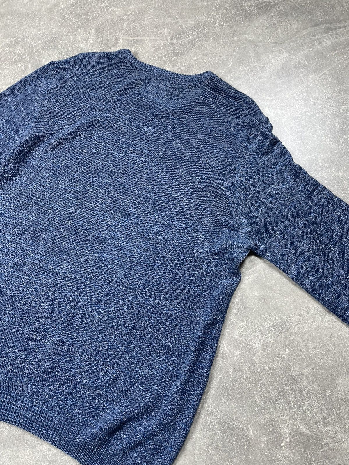 Bogner Bogner Linen Cotton Classic Knitted Blue Crew Neck Sweater Size US XXL / EU 58 / 5 - 6 Thumbnail