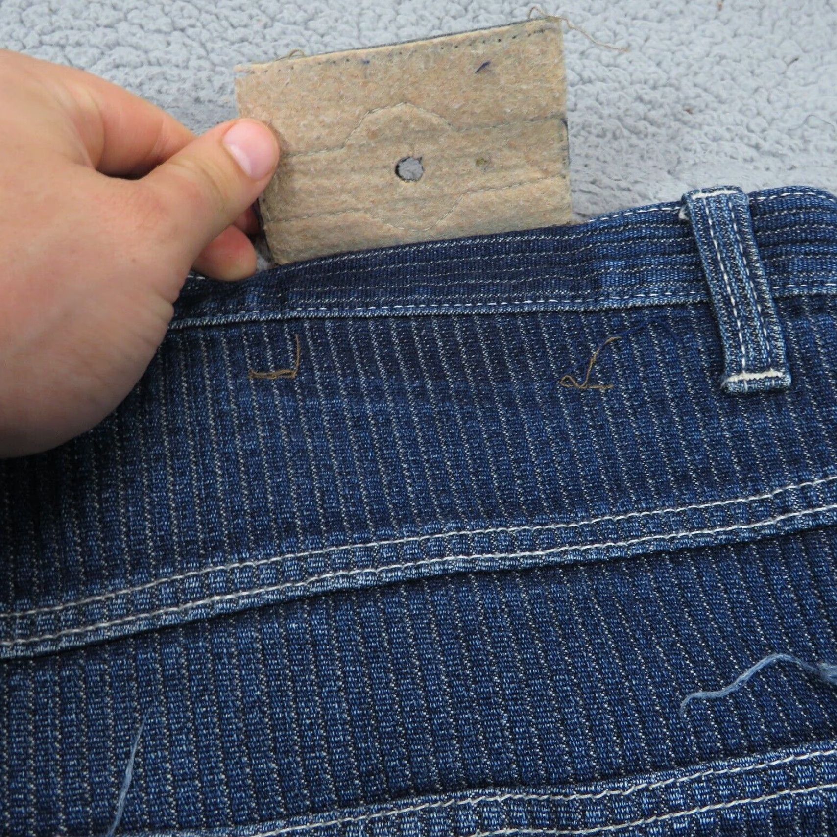 Express VTG Brooklyn Xpress Jeans 38x32 Baggy Y2K Carpenter Skater High Rise Striped Denim 5-Pocket Mens Jeans Size US 38 / EU 54 - 5 Thumbnail