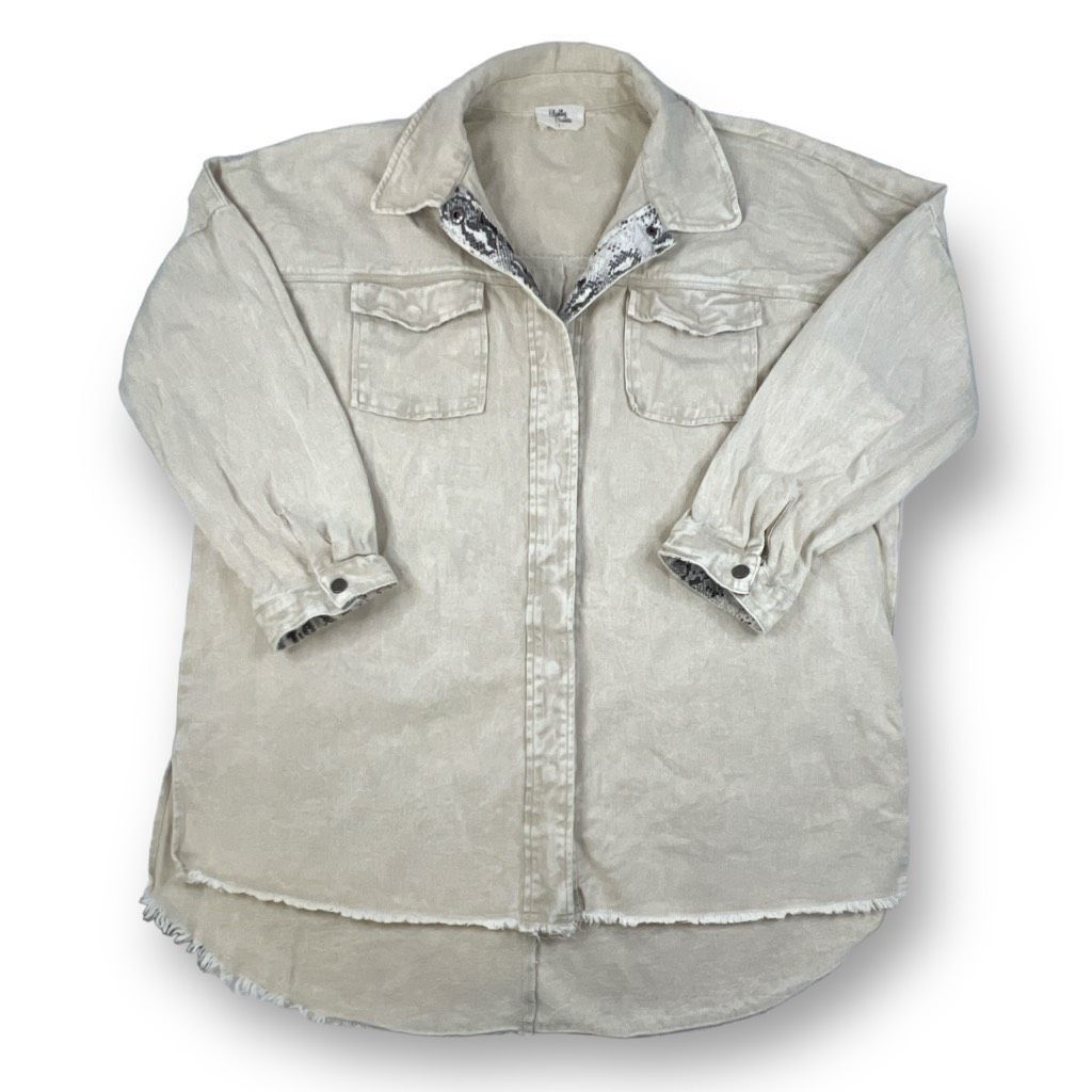 Other Blushing Brunette Snap Button Oversized Denim Shirt Size Lar Size L / US 10 / IT 46 - 1 Thumbnail