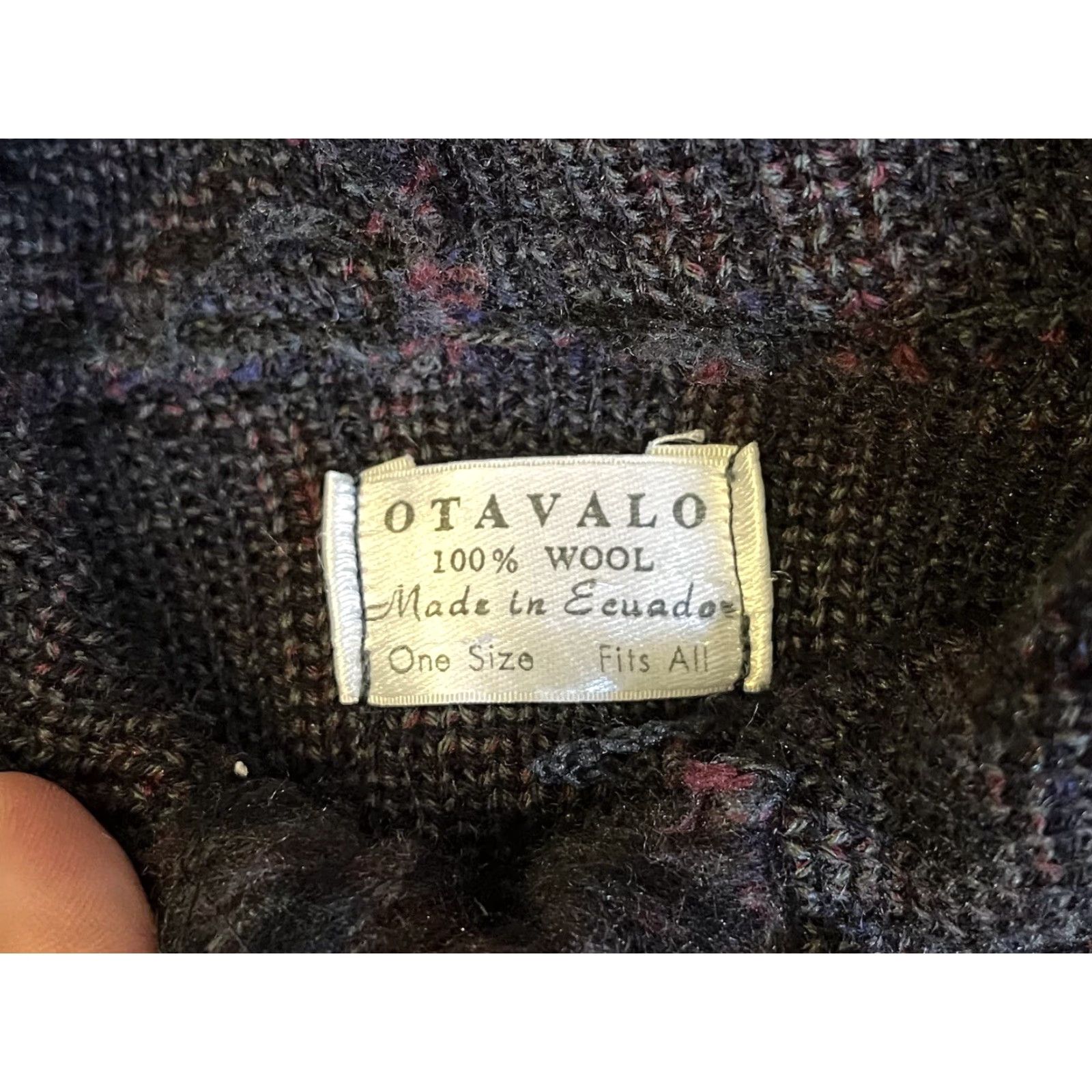 Vintage VINTAGE Otavalo Cardigan Sweater Hooded Women’s One Size Brown Aztec Geometric Wool 100% Heavyweight Oversized Regular Ladies Mens? Size ONE SIZE - 5 Thumbnail