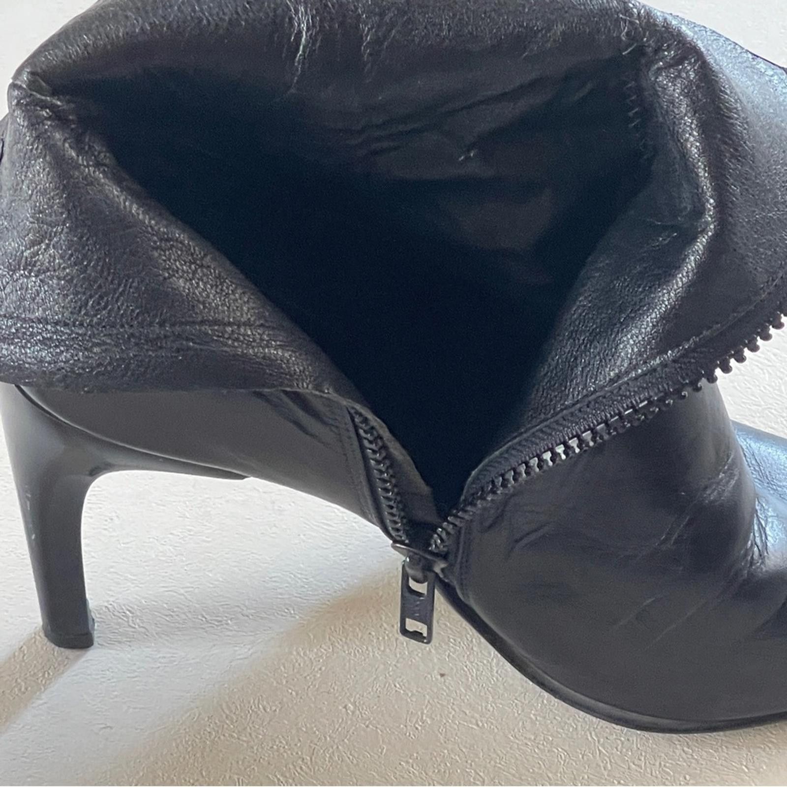 Other Vero Cuoio Women's Black Leather Pointed-Toe Ankle Boots Size US 7 / IT 37 - 9 Thumbnail