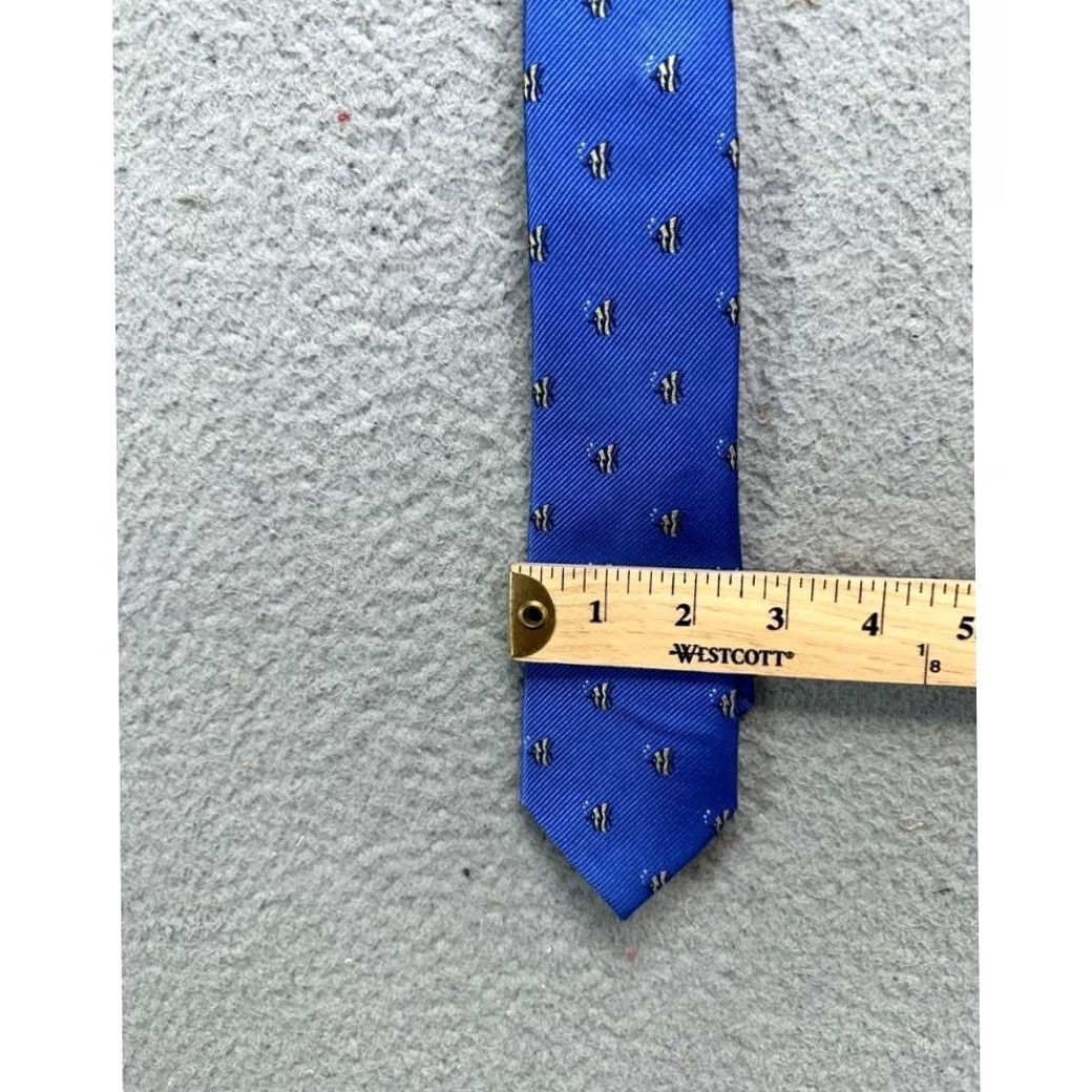 Ralph Lauren Lauren Ralph Lauren Necktie Adult One Size Blue Fish 100% Silk Tie Mens Size 44L - 7 Thumbnail