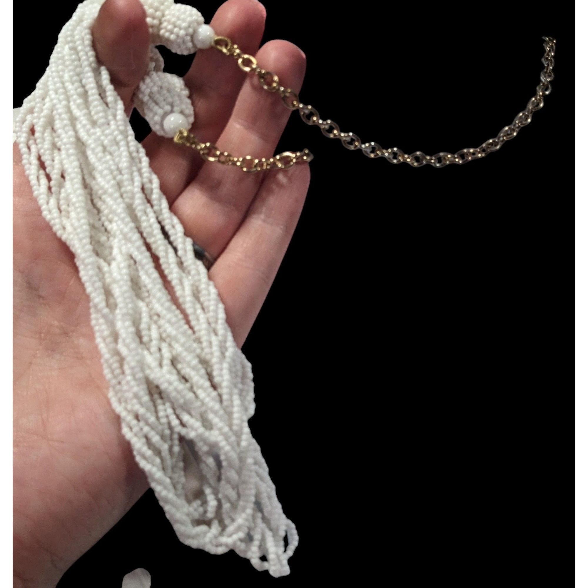Talbots Talbots Preppy White Glass Bead Twisted Strand Necklace Size ONE SIZE - 6 Thumbnail
