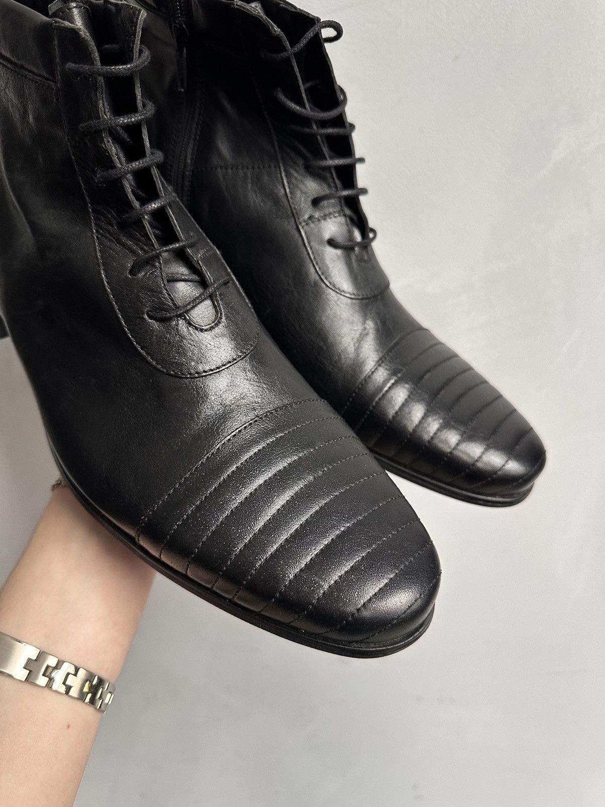 If Six Was Nine Leather Boots Hight Combat Western Guidi Style As 98 Rick Size US 11 / EU 44 - 10 Thumbnail