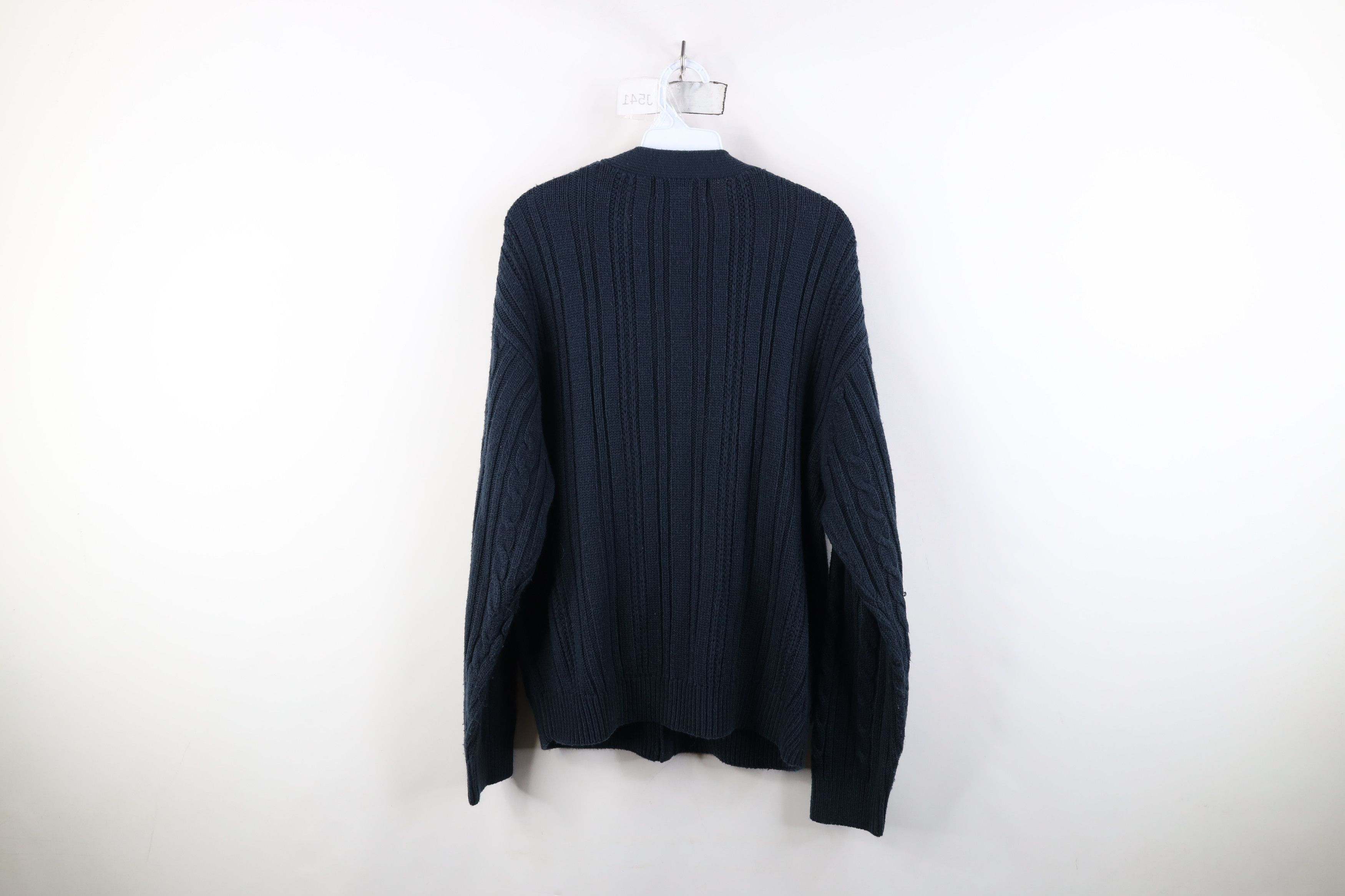 Vintage Vintage 90s Streetwear Cable Knit Fisherman Cardigan Sweater Size US L / EU 52-54 / 3 - 9 Thumbnail