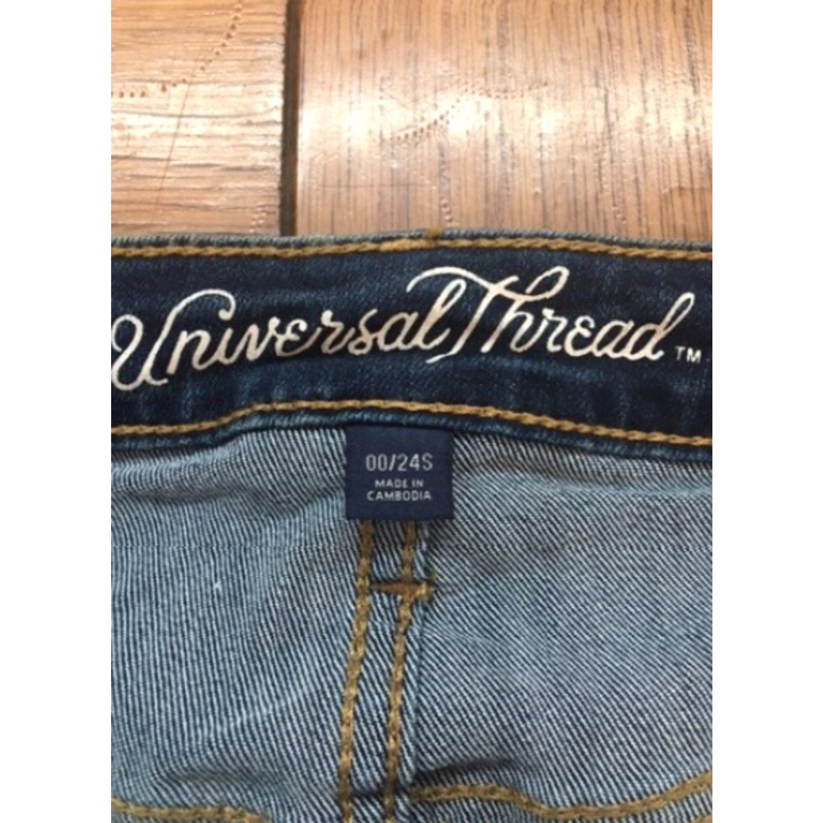 Vintage Universal Thread Women's Blue Denim Skinny Jeans 00/24S Low Rise 28" Inseam Size 24" / US 00 / IT 34 - 7 Thumbnail