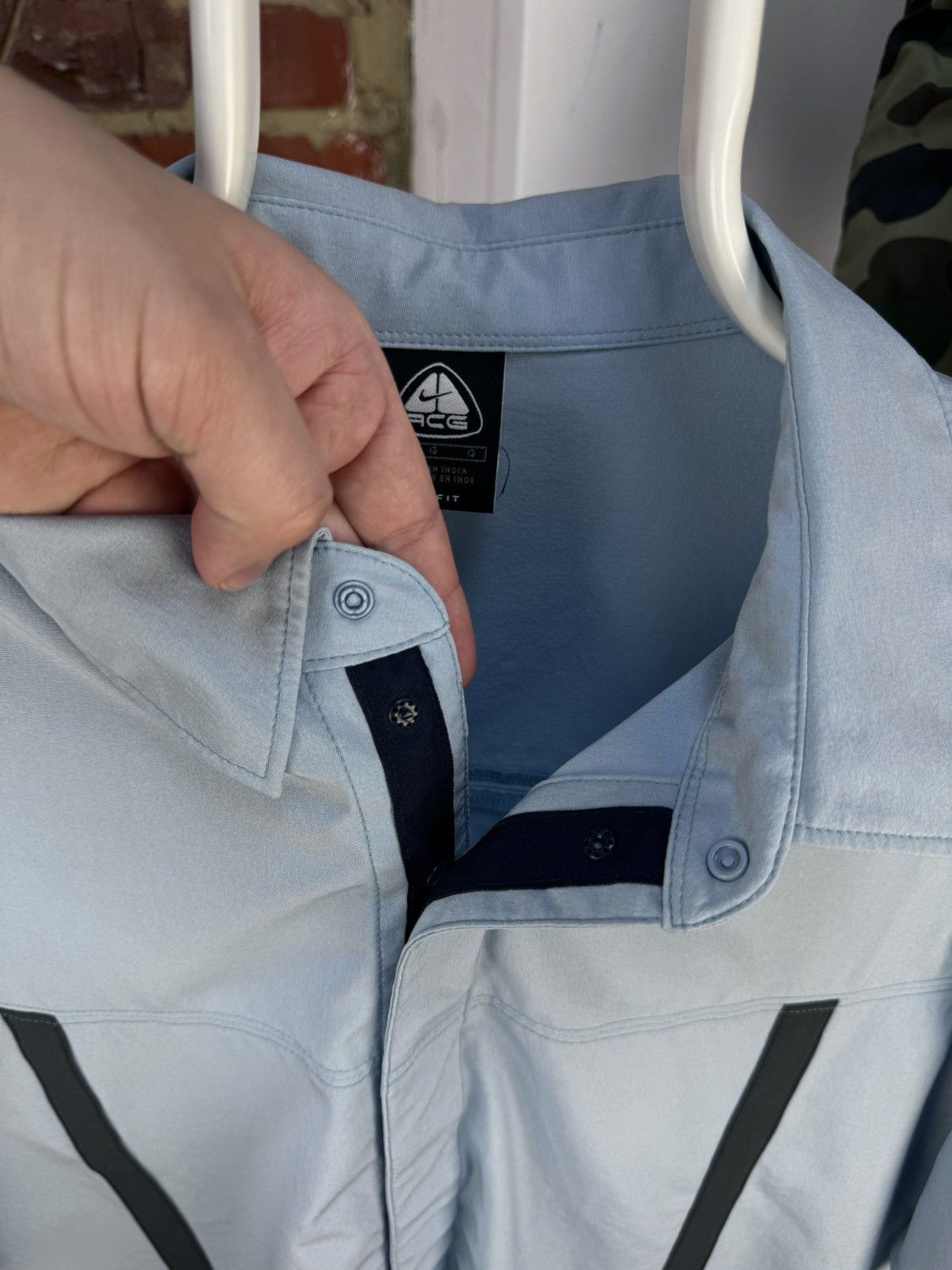 Nike ACG × Vintage NIKE ACG Dri-Fit Vintage Blue Short Sleeve Shirt Size US L / EU 52-54 / 3 - 6 Thumbnail