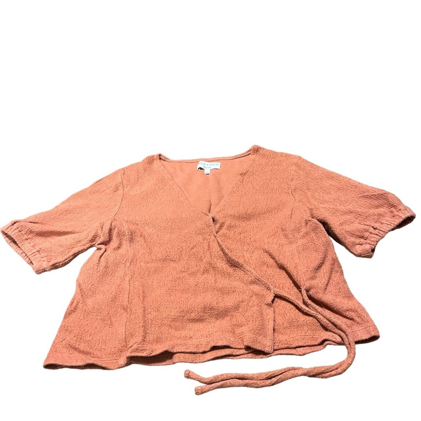 Madewell Orange/Pink Texture and Thread Madewell Blouse Size L / US 10 / IT 46 - 2 Thumbnail