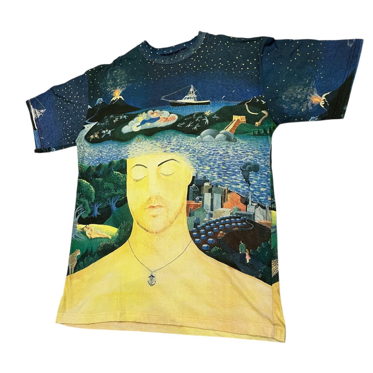 Band Tees Deadstock! Billy Joel River of Dreams 1993 AOP Tee Size US XL / EU 56 / 4 - 2 Thumbnail