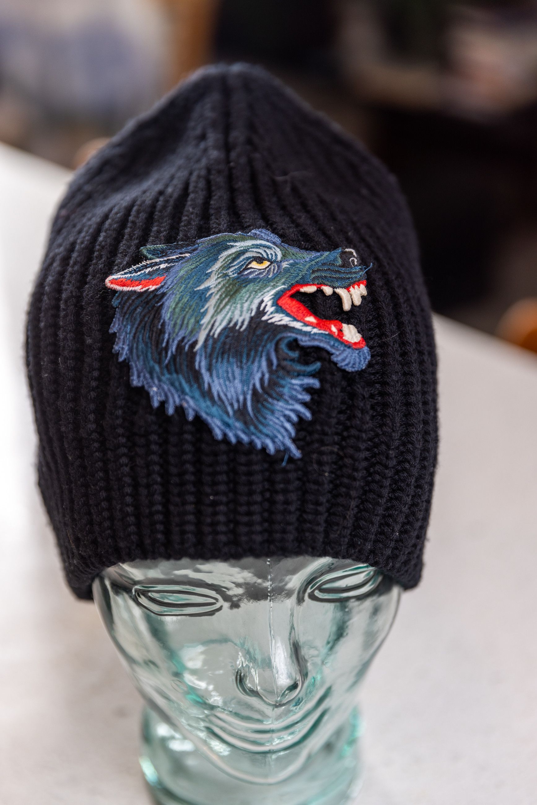 Gucci Gucci wolf motif beanie wool Size ONE SIZE - 2 Thumbnail