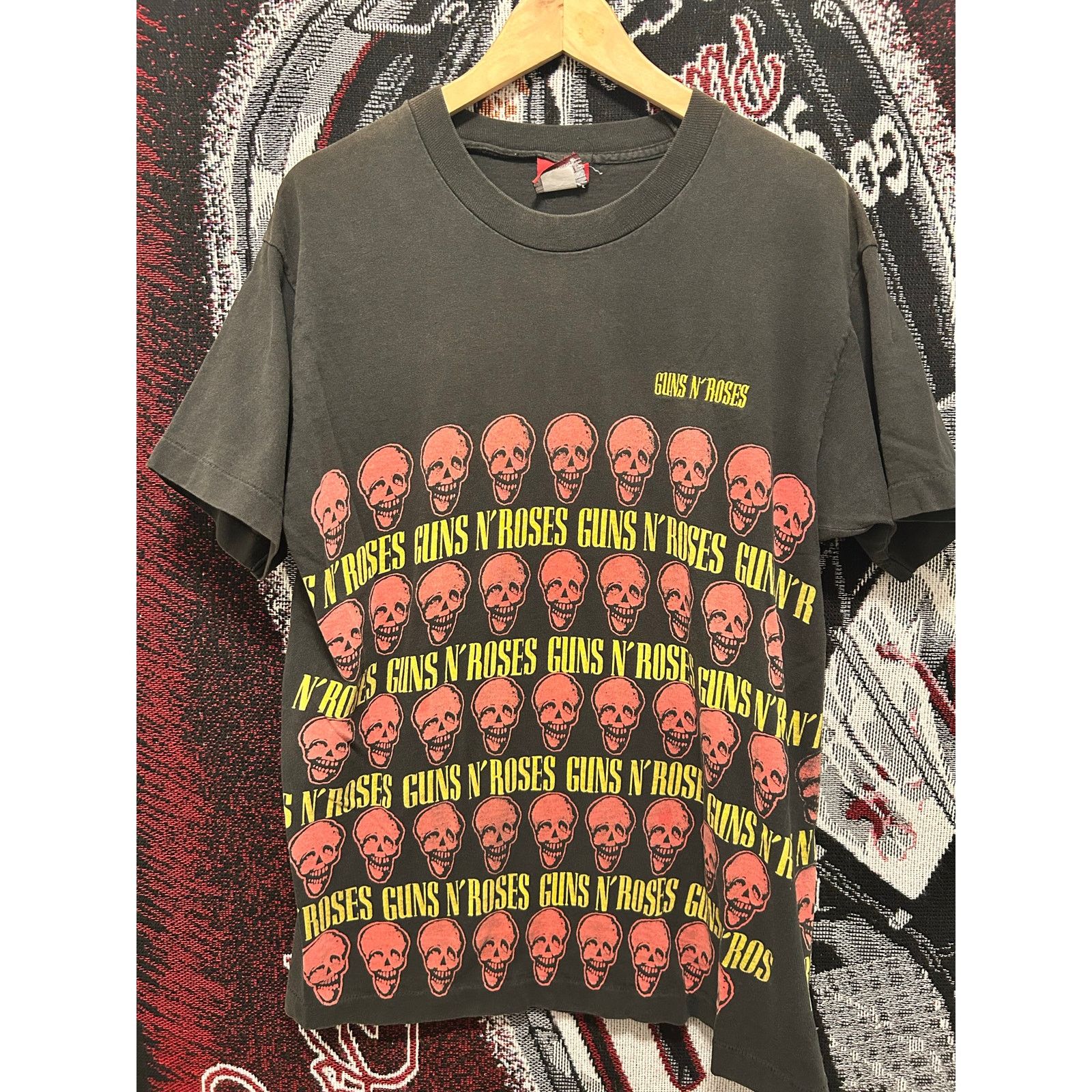 Vintage 1992 Guns N' Roses Black AOP Single Stitch All Over Print Size US L / EU 52-54 / 3 - 1 Thumbnail