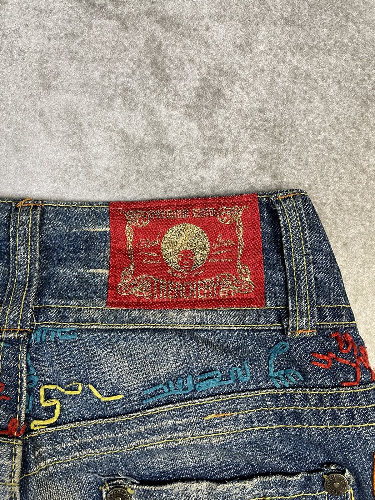 Hysteric Glamour Y2k Treachery Souljeans Hand Embroidery Denim Shorts Jorts Size 25" / US 0 / IT 36 - 5 Thumbnail
