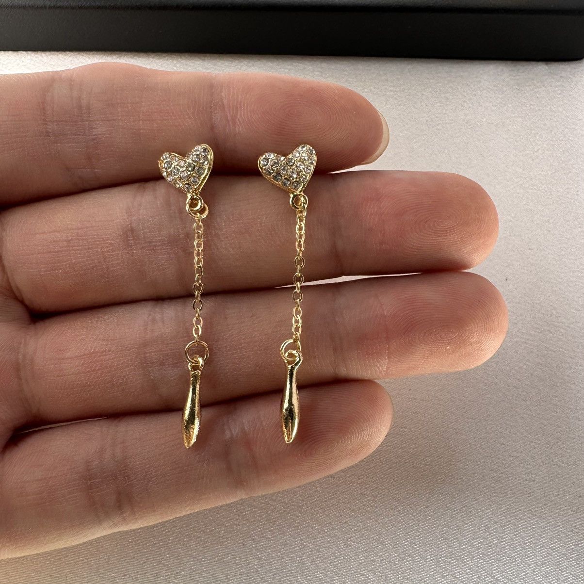 Other Love Heart Dangle Drop Earrings for Women Size ONE SIZE - 5 Thumbnail