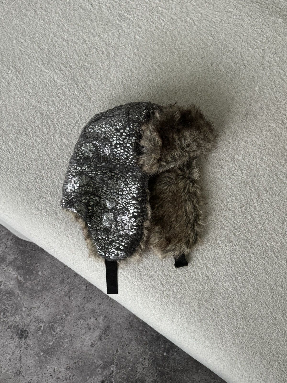 Other Vintage silver Y2K fuzzy fur ushanka hat punk Japanese Size ONE SIZE - 2 Thumbnail