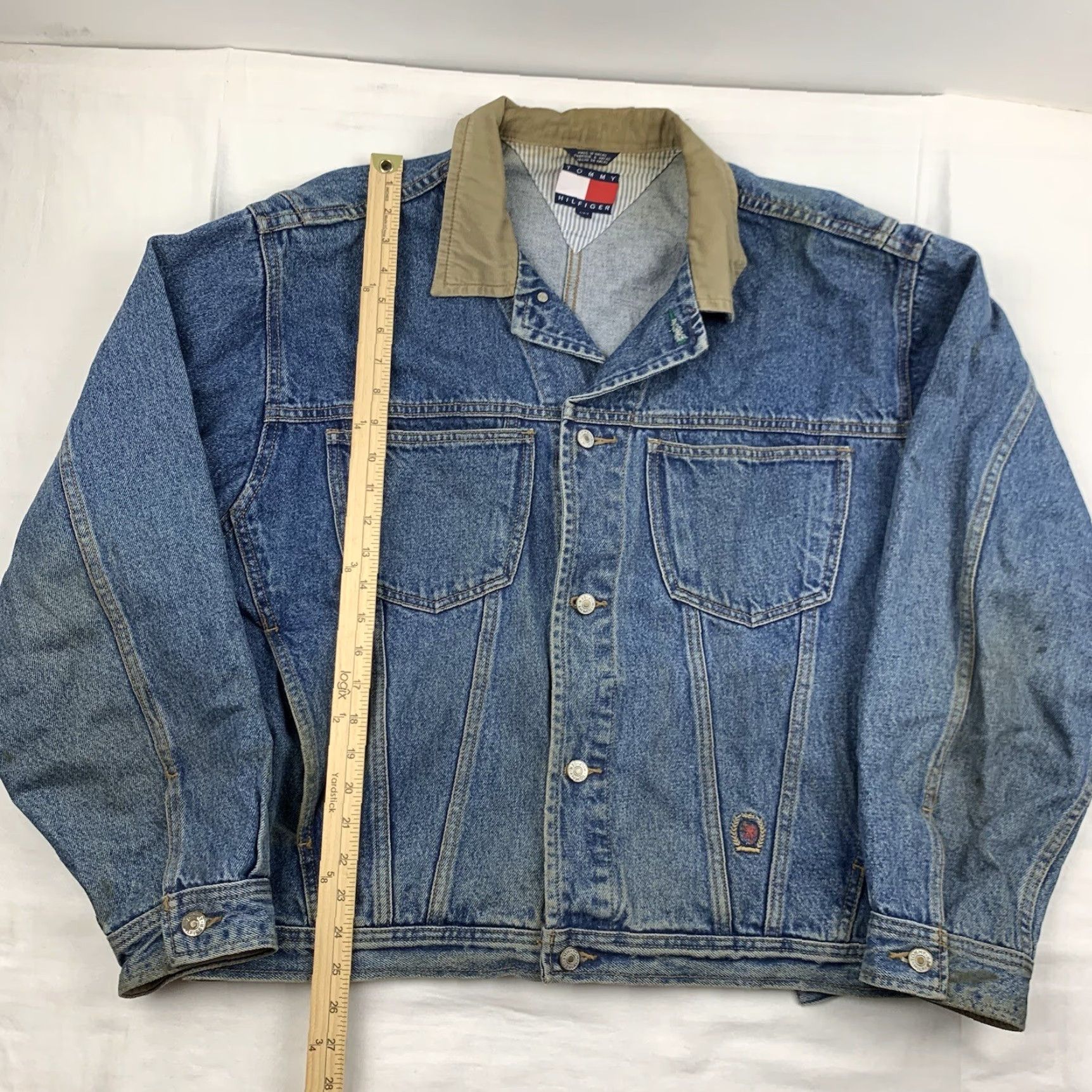 Tommy Hilfiger VINTAGE Tommy Hilfiger Denim Jacket Men XL Blue 90s Grunge Casual Jeans Outerwear Size US XL / EU 56 / 4 - 7 Thumbnail