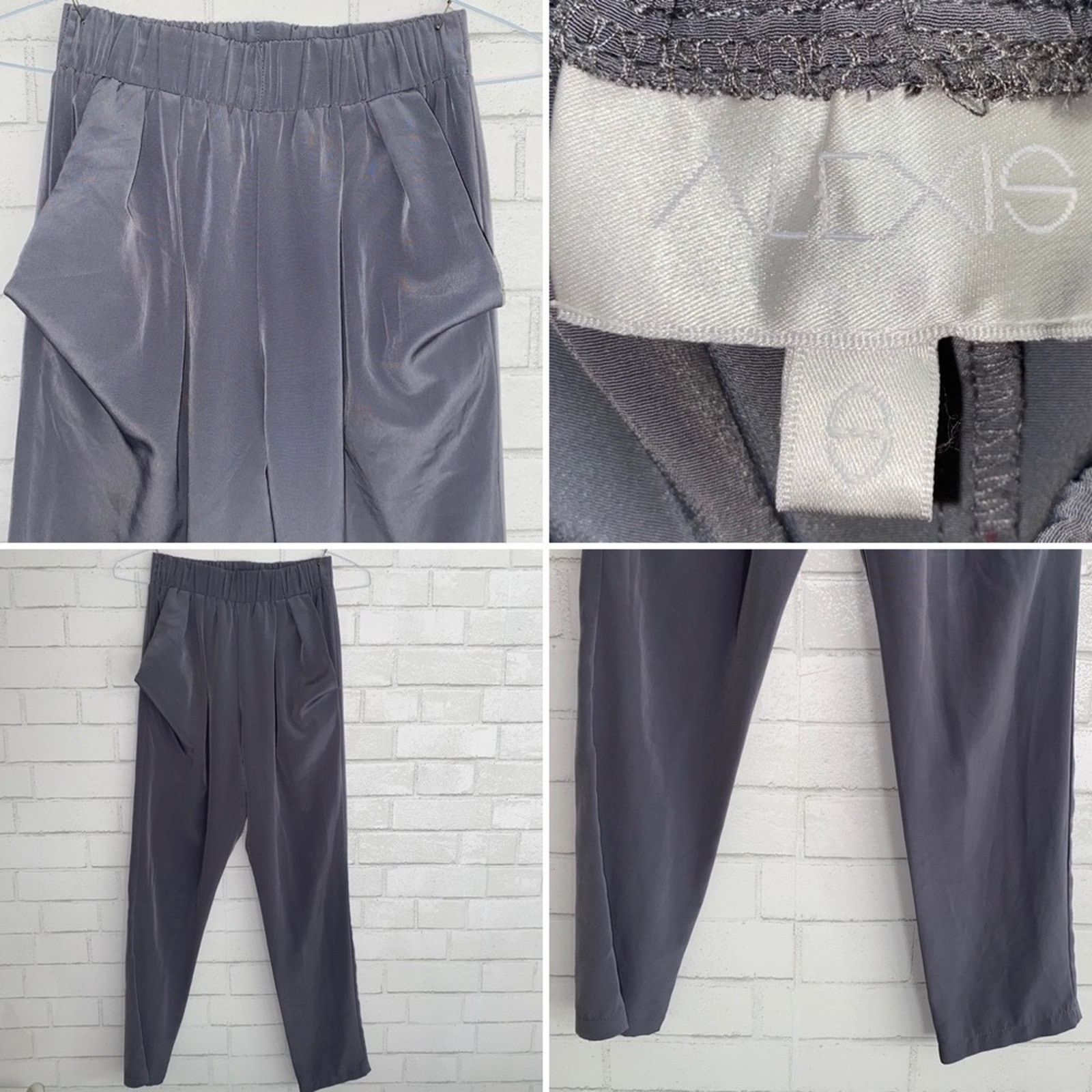 ALEXIS ALEXIS Trousers Charcoal Gray Drape Pants sz Small Size 25" / US 0 / IT 36 - 1 Thumbnail