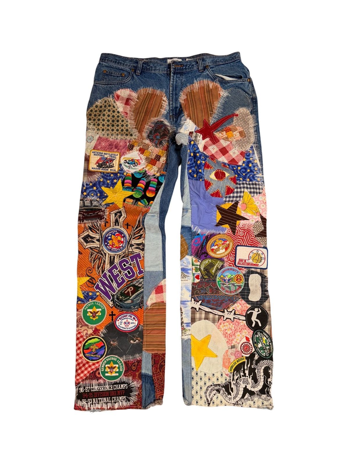 Pierre Cardin Pierre Cardin Patchwork Denim Pants Size US 38 / EU 54 - 1 Thumbnail