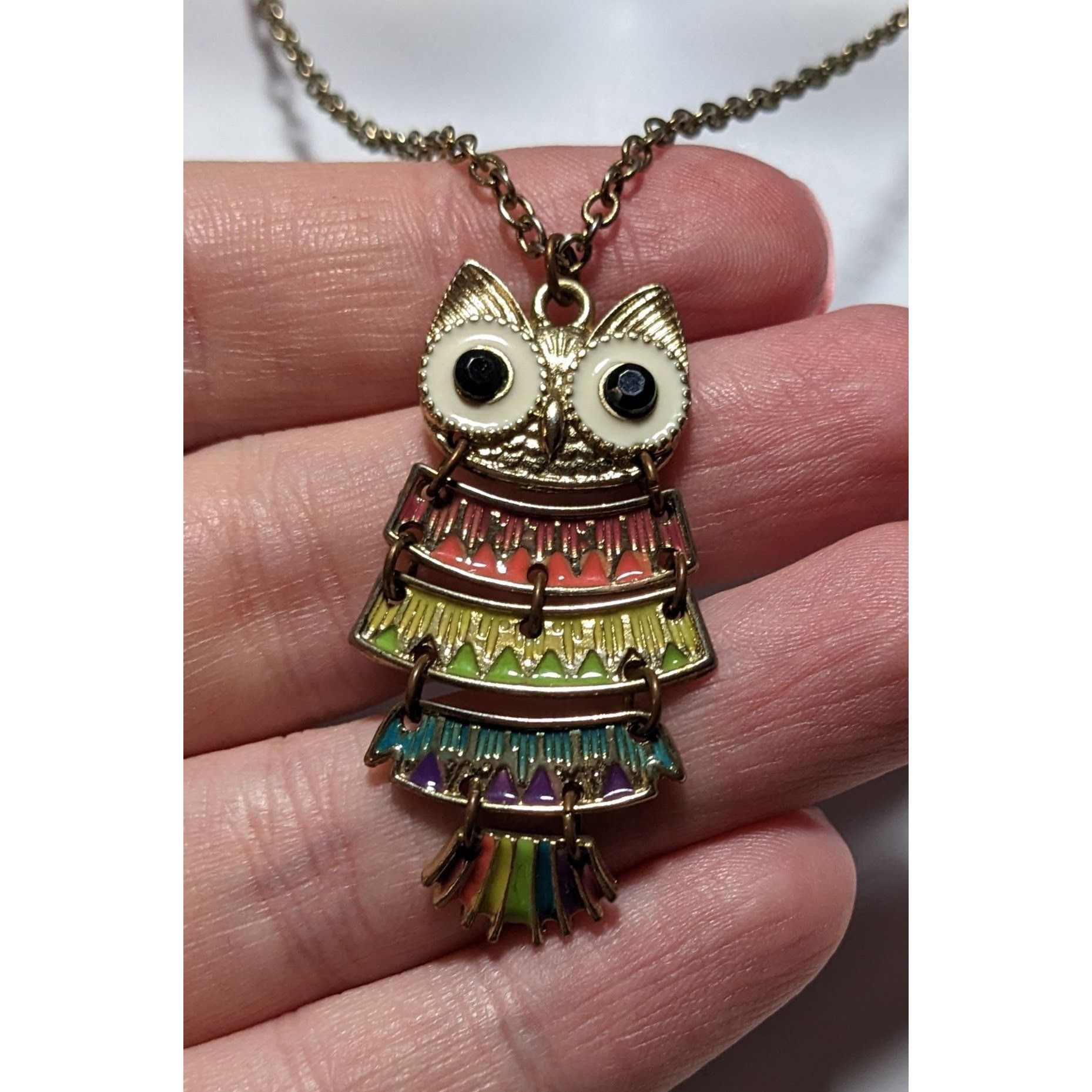 Other Rainbow Articulated Owl Necklace Size ONE SIZE - 8 Thumbnail