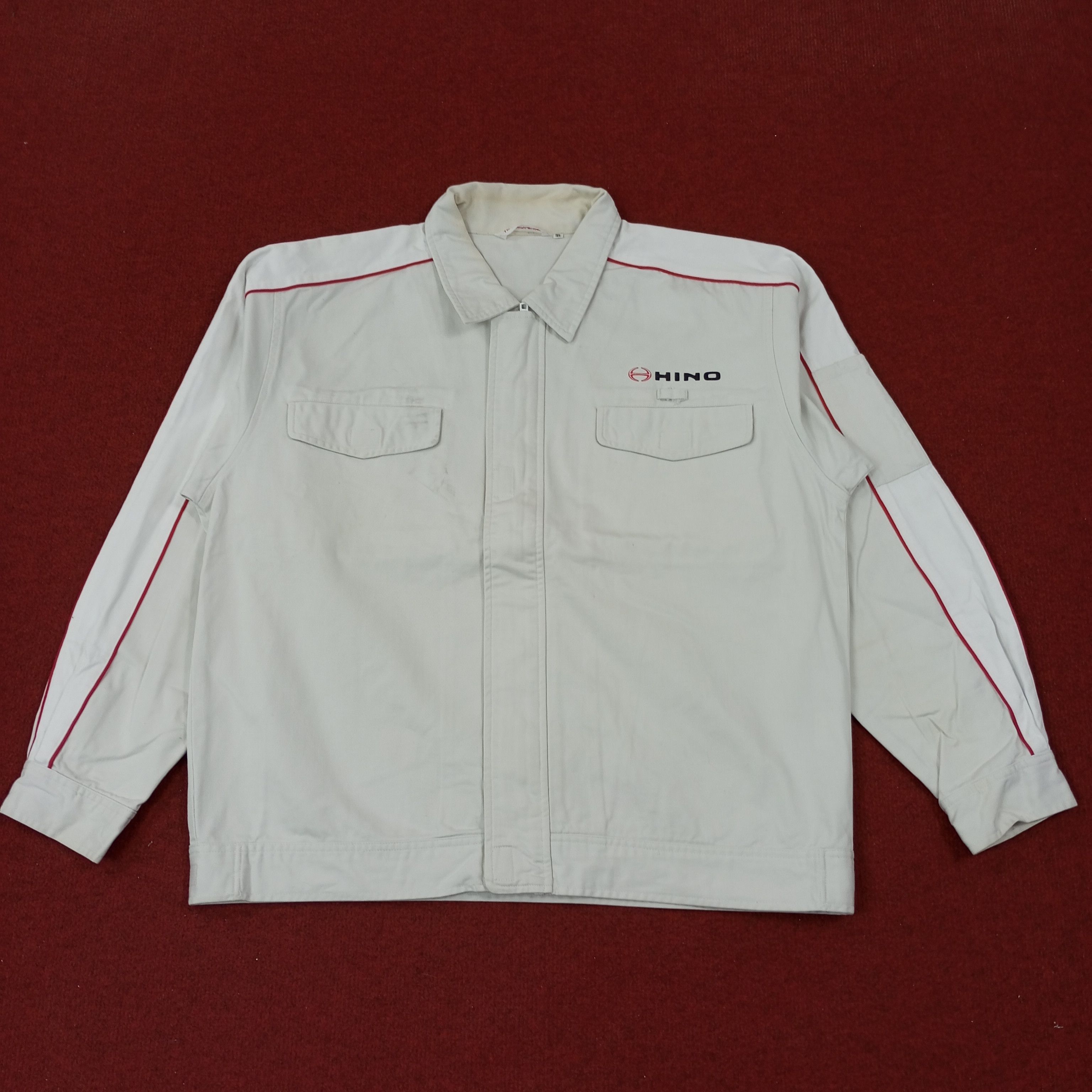 Vintage Hino Japanese Motorsports Workwear Jacket c221n18 Size US L / EU 52-54 / 3 - 1 Thumbnail