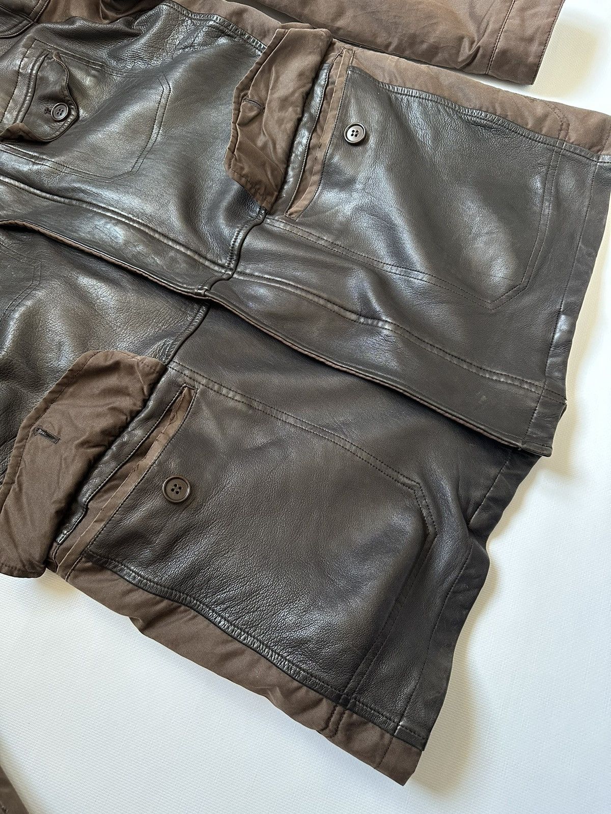 Vintage 2005AW C.P.COMPANY MADE IN ITARY LEATHER SWITCHING COAT Size US M / EU 48-50 / 2 - 6 Thumbnail