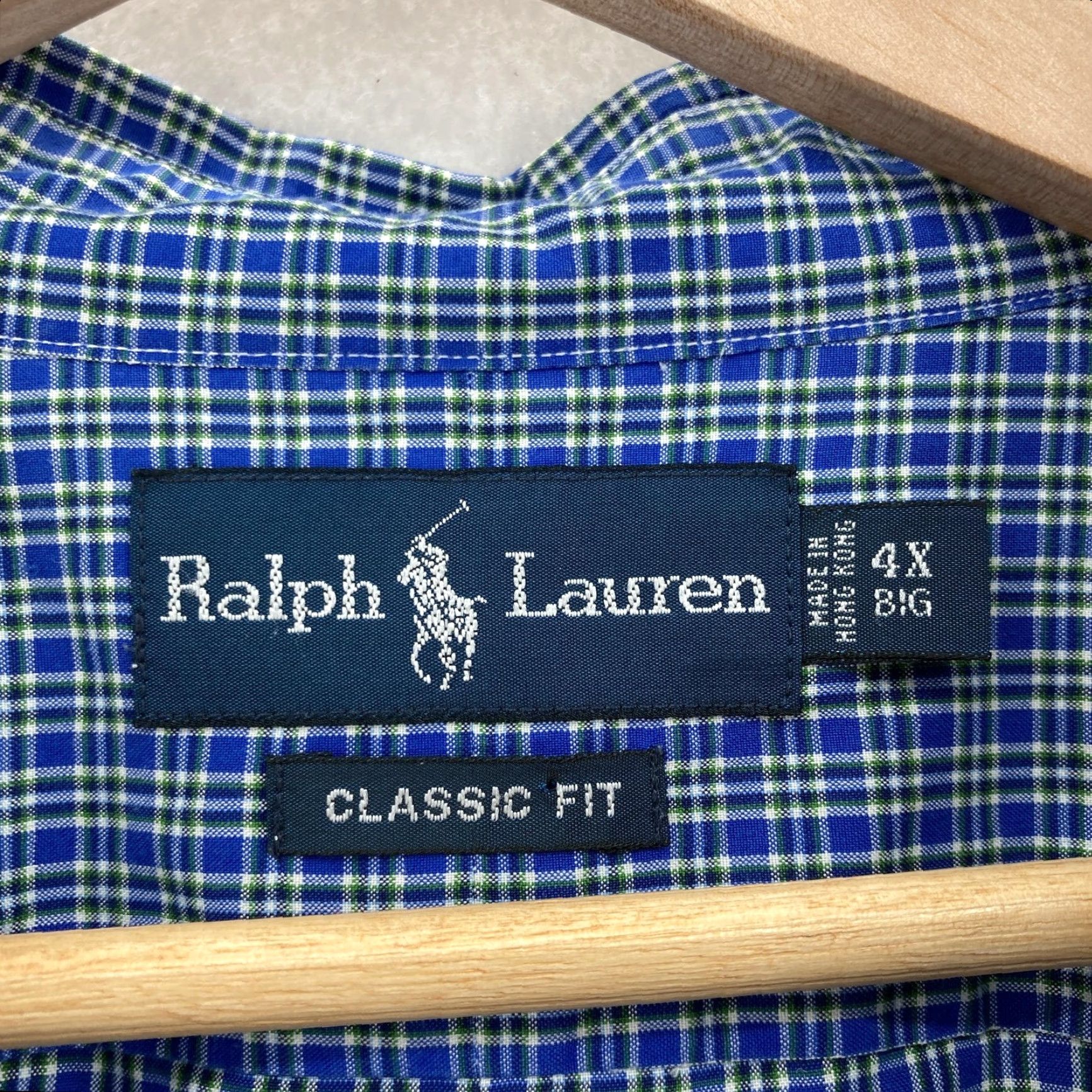 Ralph Lauren Polo Ralph Lauren Shirt Mens 4XB Blue Plaid Classic Fit Long Sleeve Big & Tall Size US XXL / EU 58 / 5 - 2 Thumbnail