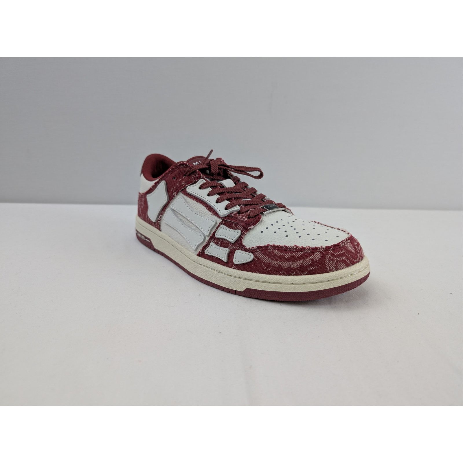 Amiri o1rshd1 Bandana Denim Skeleton Top Low Sneakers in Burgundy Size US 10 / EU 43 - 2 Thumbnail