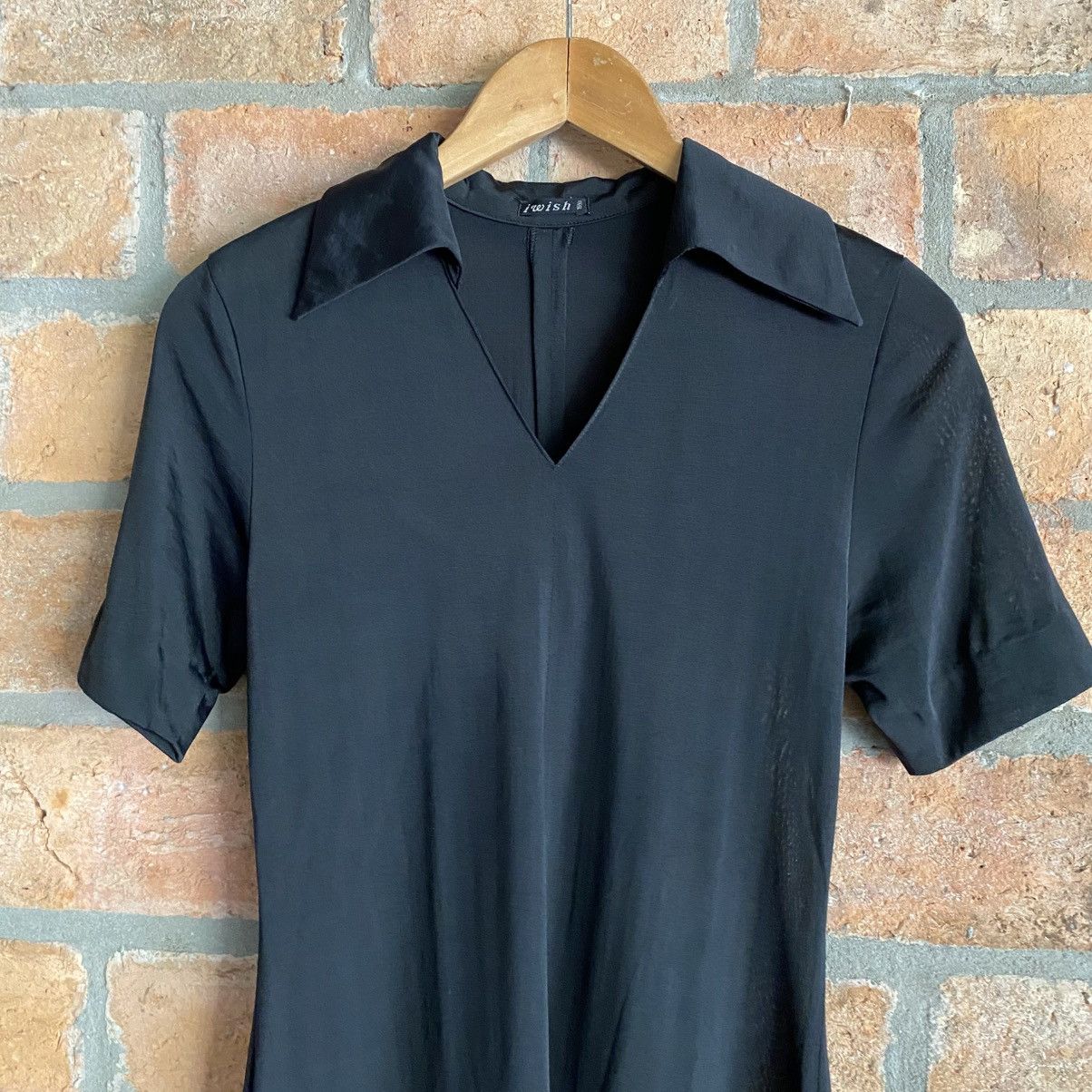 Yohji Yamamoto IWISH Black Collared Midi Shirt Dress Size S / US 4 / IT 40 - 7 Thumbnail