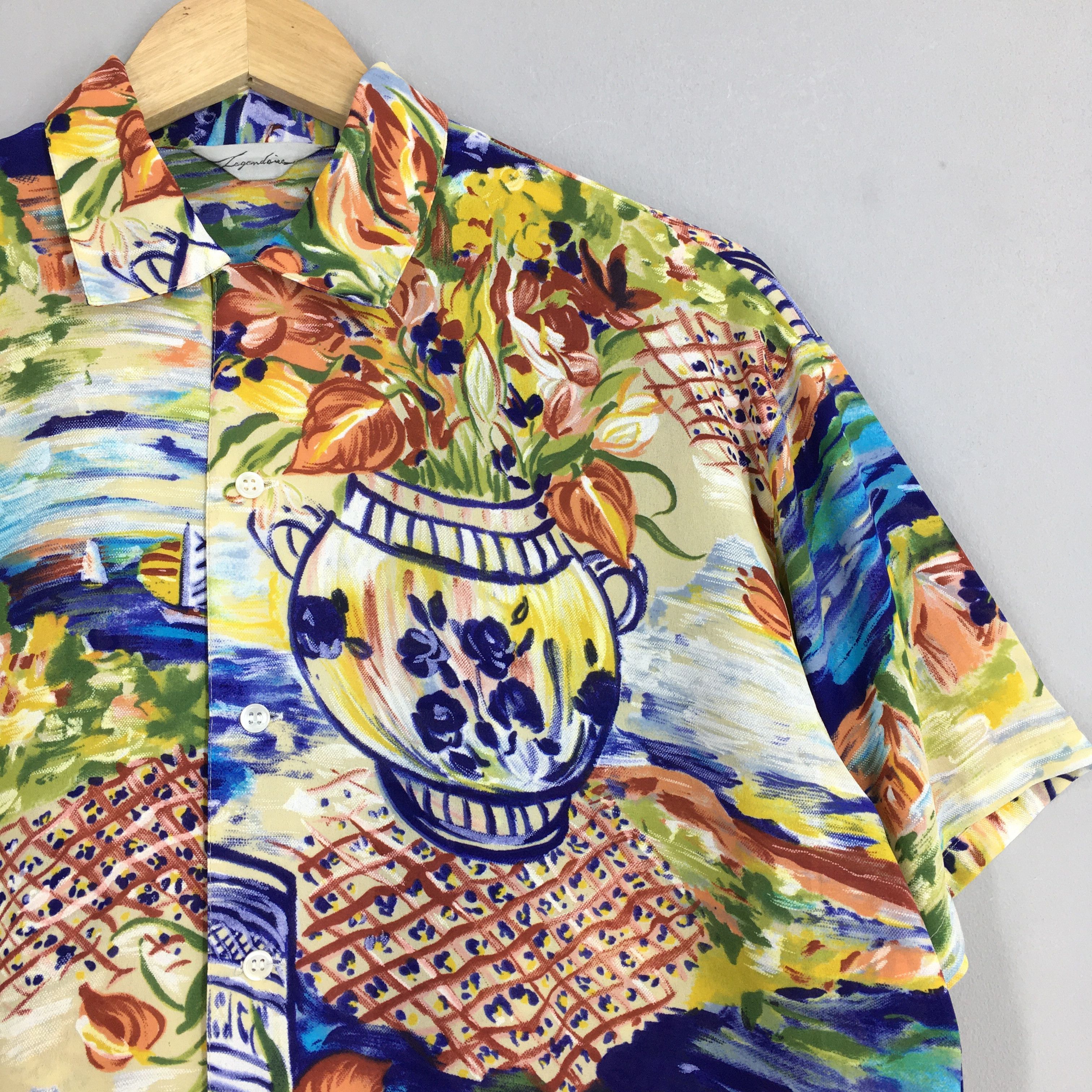 Life's a Beach Vintage Hawaiian Floral Printed Graphics Aloha Shirt Large Size US L / EU 52-54 / 3 - 2 Thumbnail