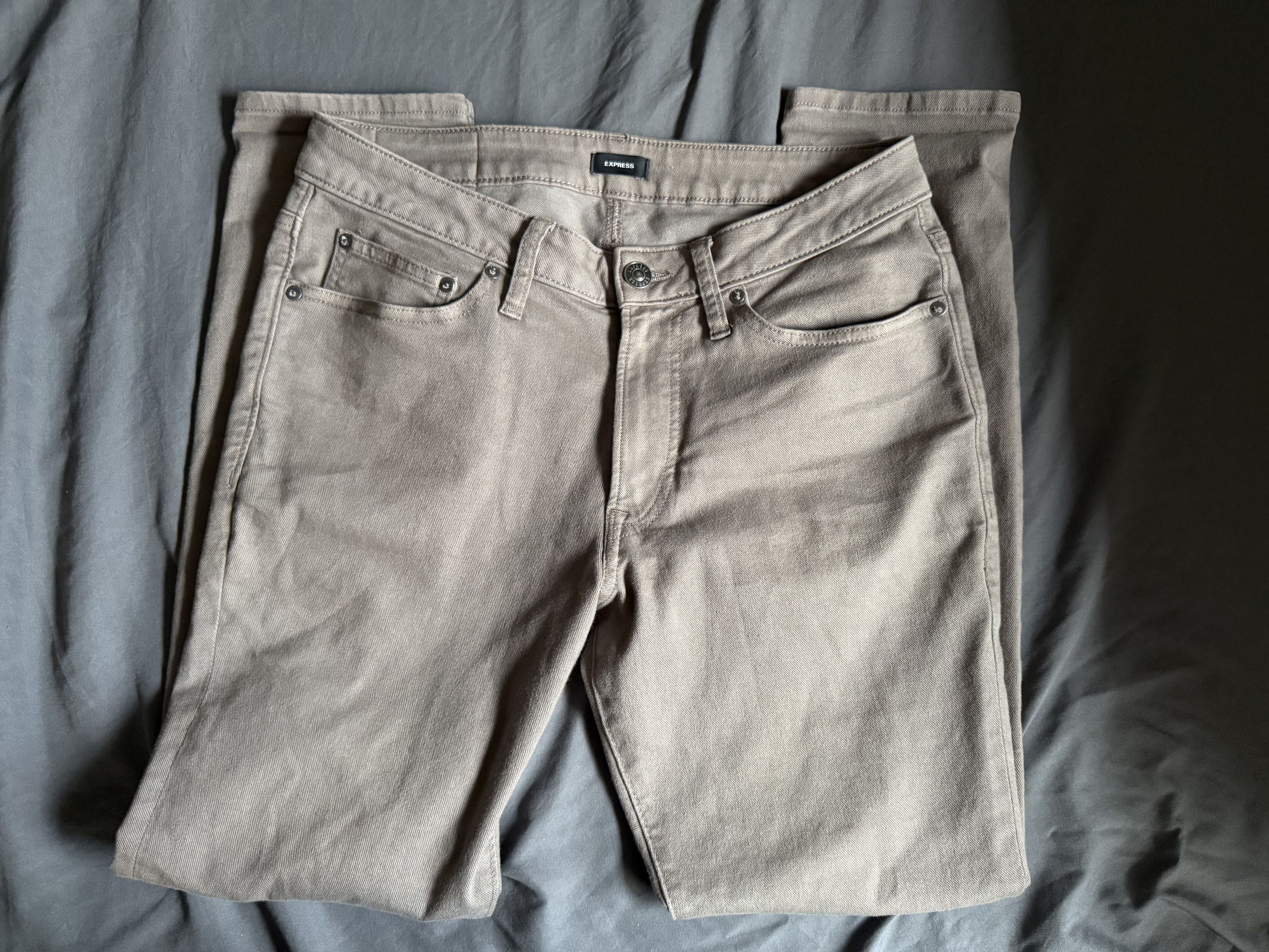 Express Express Men's Skinny Brown Hyper Stretch Jeans 31x30 Size US 31 - 4 Thumbnail