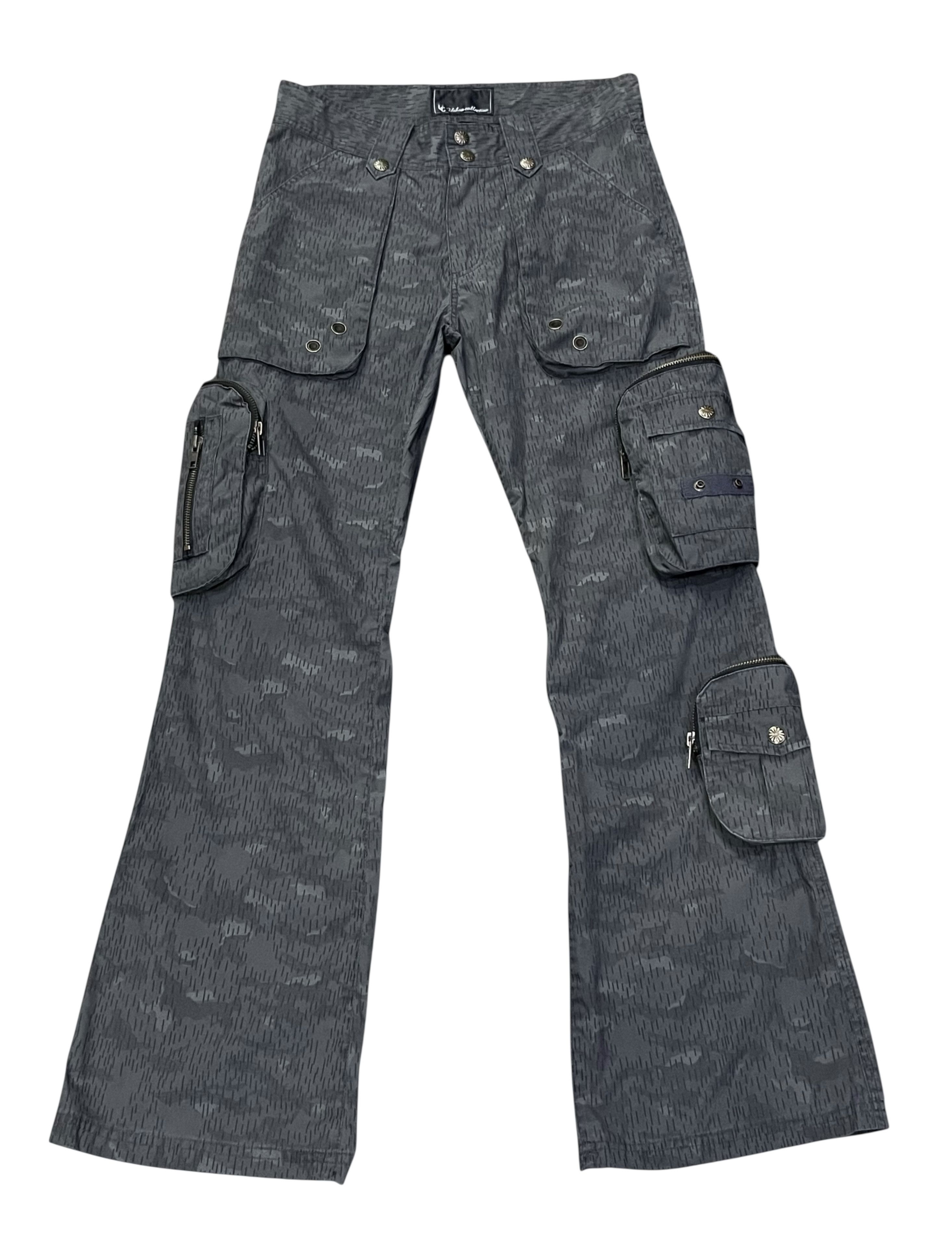 Pre-owned Grailed Urban Collection Camo Flare Multi-pocket Tech Pants In Gray