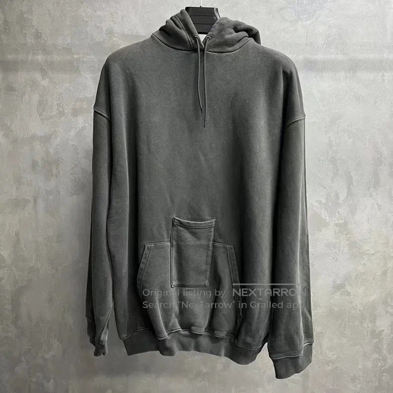 Balenciaga Gray Logo Print Hoodie.