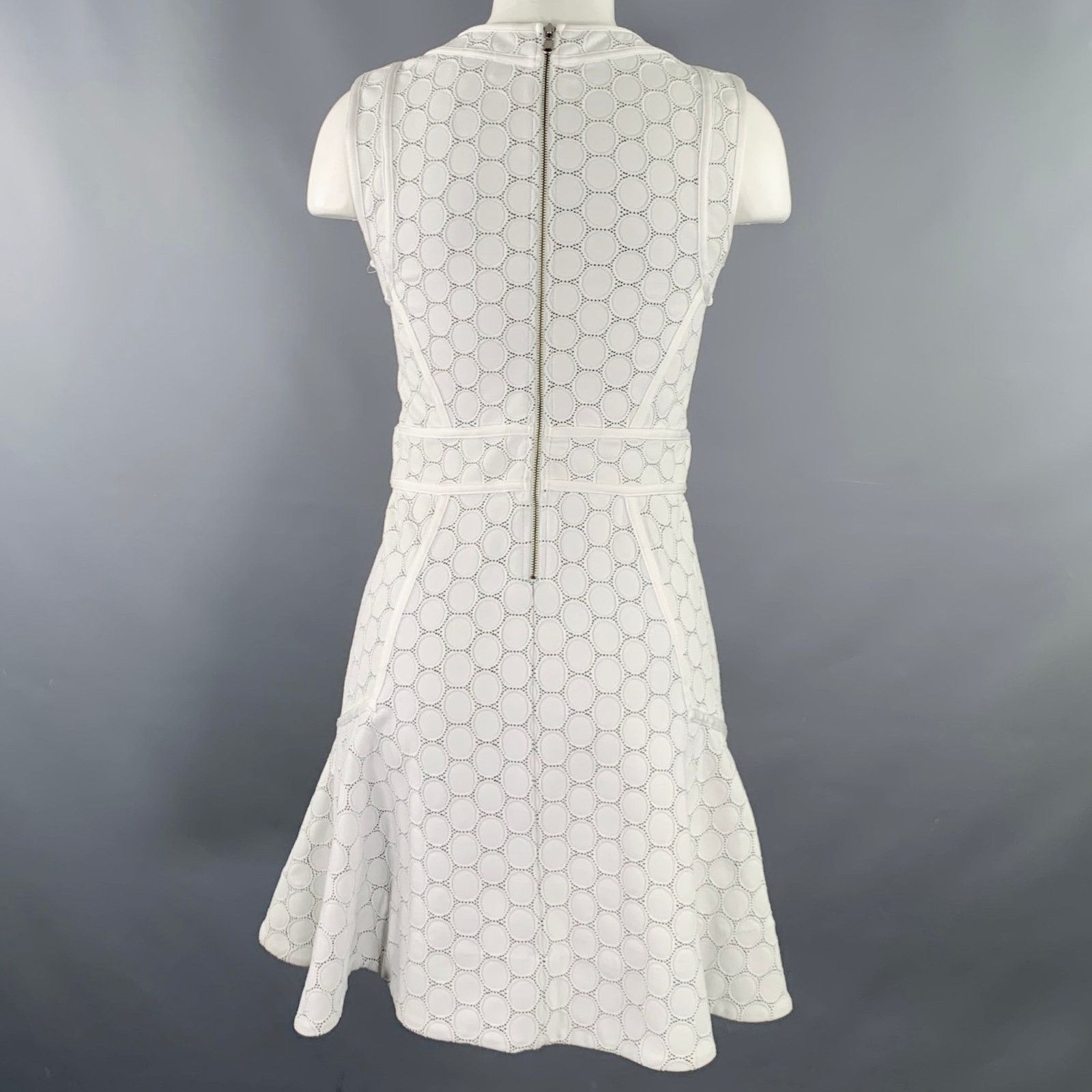 Marc by Marc Jacobs Size XS White Black Nylon Blend Dots Sleeveless Dress Size XS / US 0-2 / IT 36-38 - 4 Thumbnail