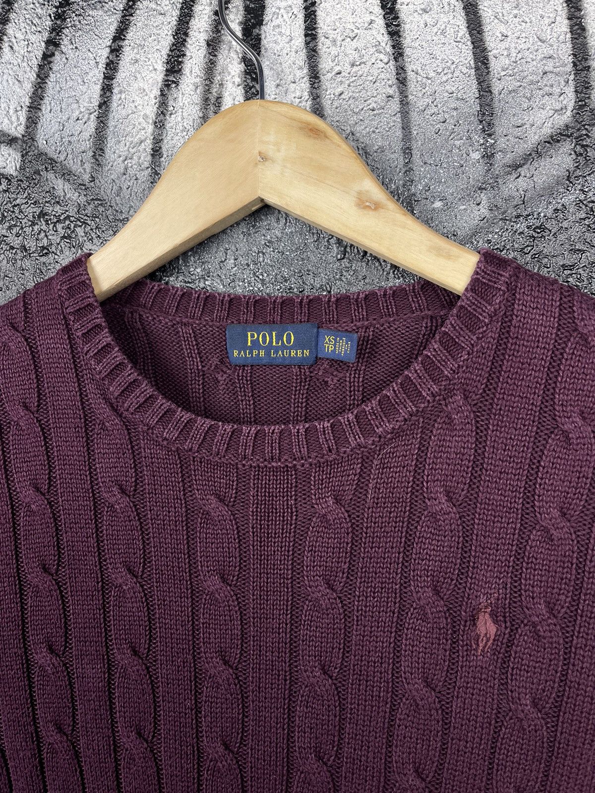 Polo Ralph Lauren Polo Ralph Lauren Cable Knit Burgundy Sweater Size XS Size XS / US 0-2 / IT 36-38 - 4 Thumbnail