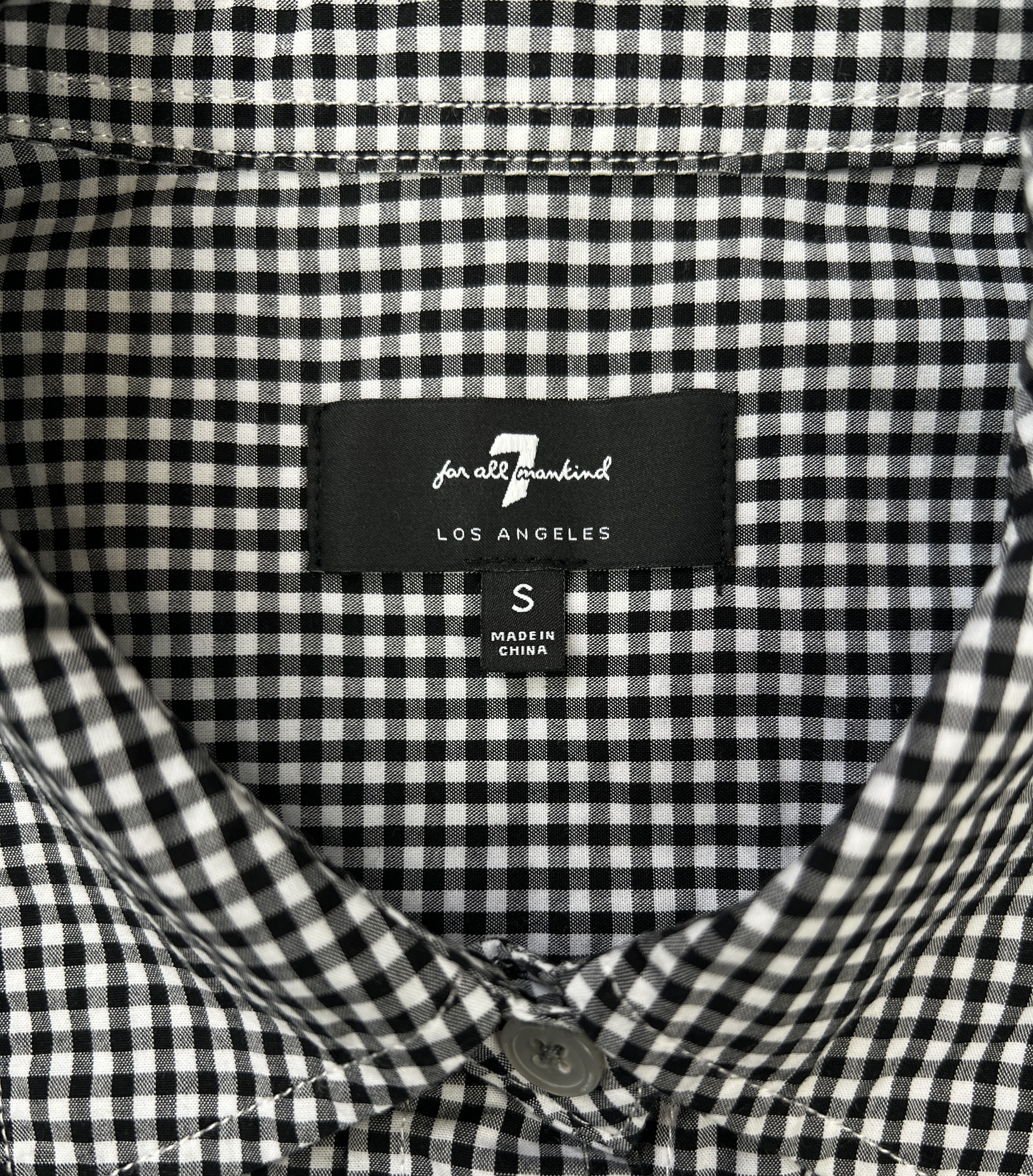 7 For All Mankind 7 For All Mankind Shirt Black White Gingham Check Sz S Size US S / EU 44-46 / 1 - 12 Thumbnail