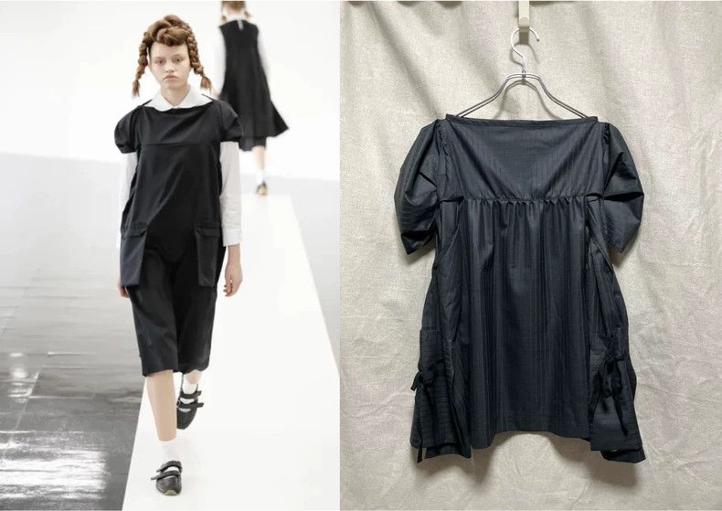 Comme Des Garcons Black and Grey Stripe Dark Pattern Irreg