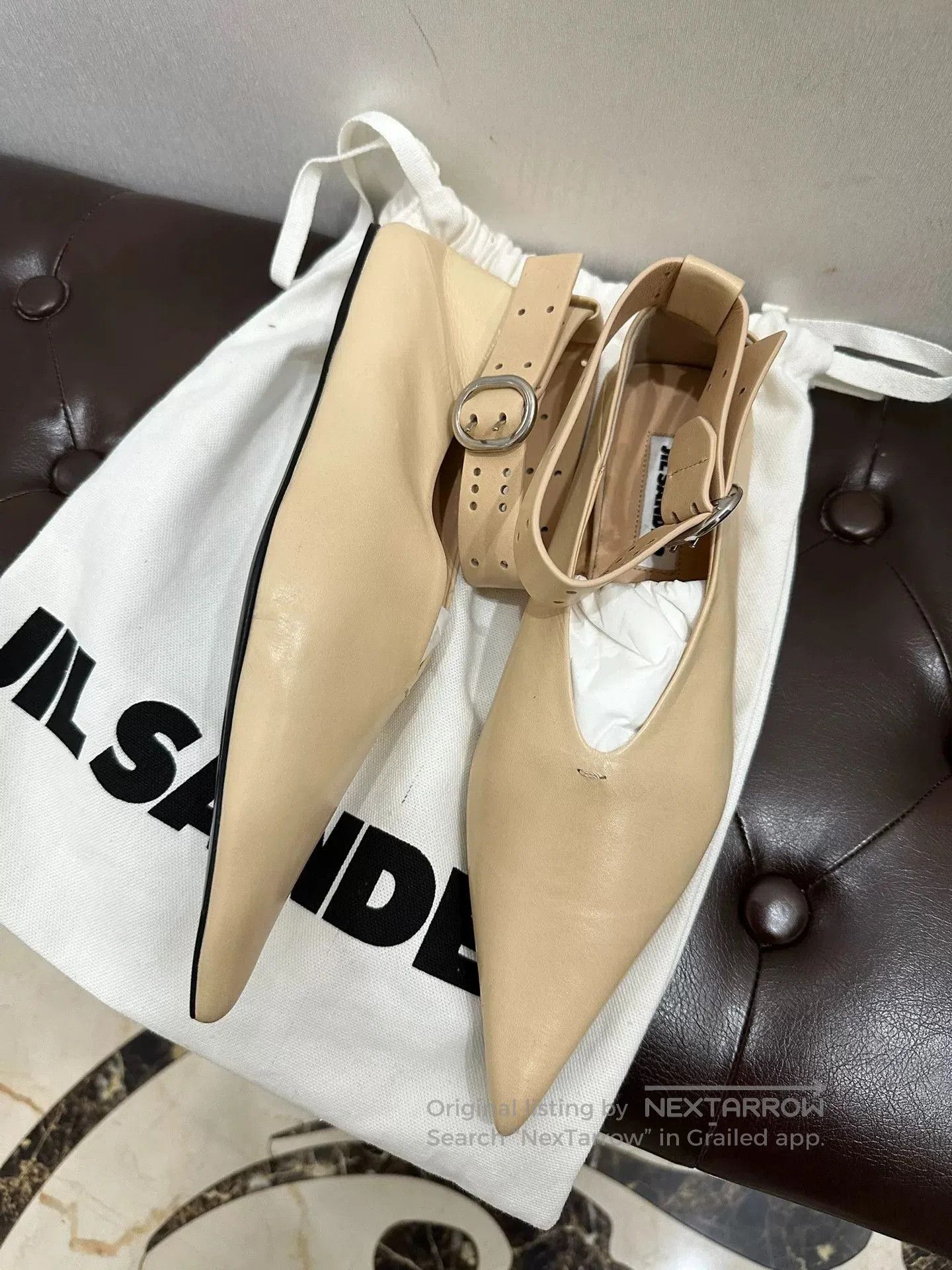 Jil Sander Jil Sander Beige Pointed Flats Size 37. Size US 6 / IT 36 - 2 Thumbnail