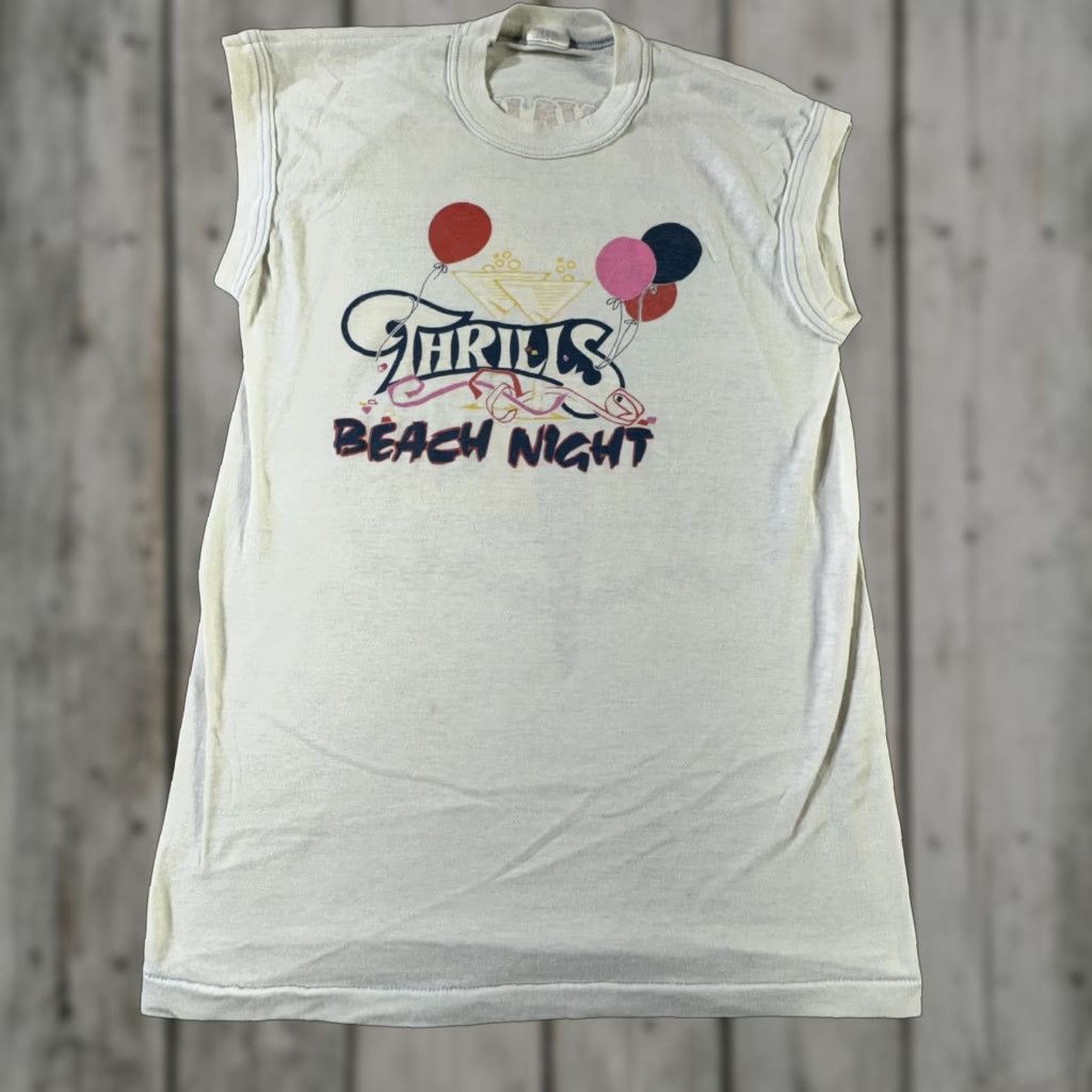 THRILLS VINTAGE Signal T-Shirt Men’s Medium Hawaiian Tropic Parrot Graphic 80s Beach Night Tee White Mens Size US M / EU 48-50 / 2 - 1 Thumbnail
