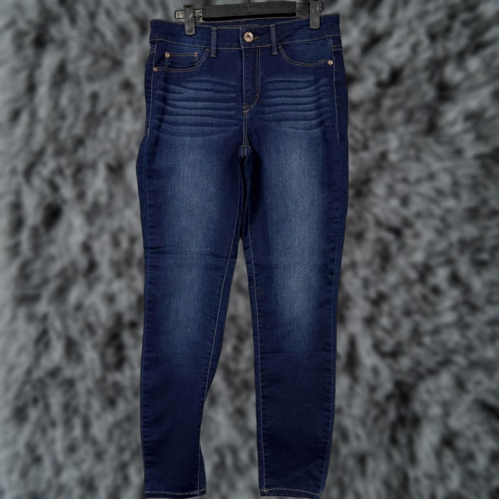 Jordache Jordache Jeans Womens 8 30x29 Dark Blue Denim Super Skinny 5-Pocket Regular Rise Mid Stretch Size 30" / US 8 / IT 44 - 1 Thumbnail