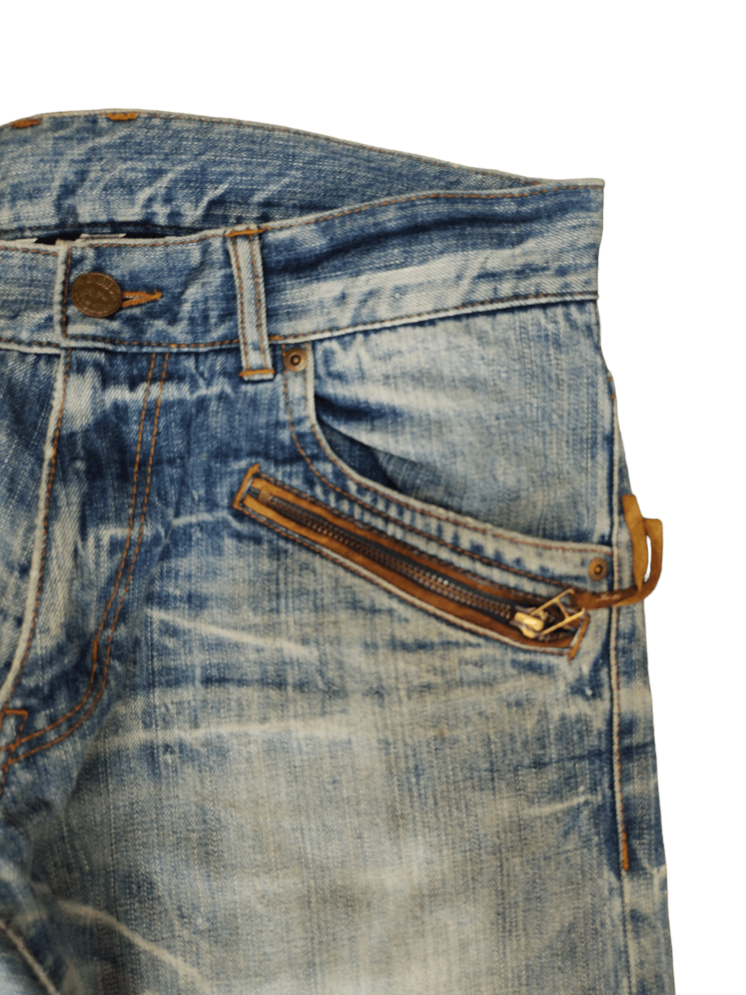 Nicole Club Monsieur Nicole Leather Trim Pocket Denim Pants Size US 32 / EU 48 - 5 Thumbnail
