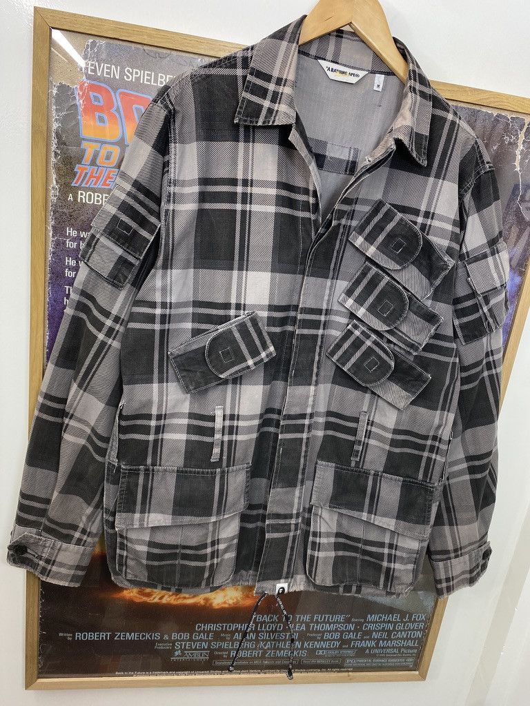 Bape 00s Bape Classics Plaid Check Multi Pocket Utility Jacket Size US M / EU 48-50 / 2 - 5 Thumbnail
